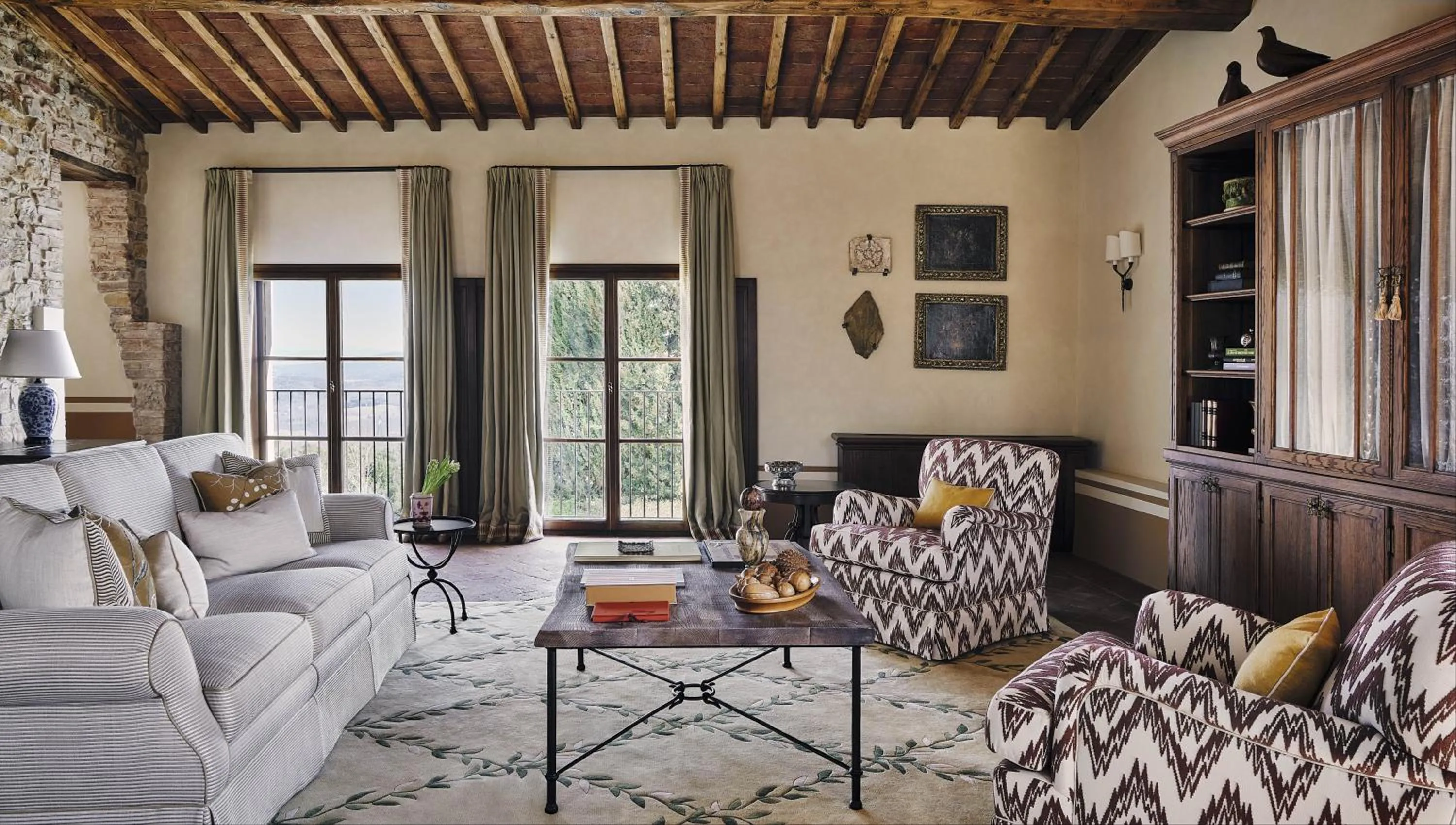 Living room in Castello di Casole, A Belmond Hotel, Tuscany