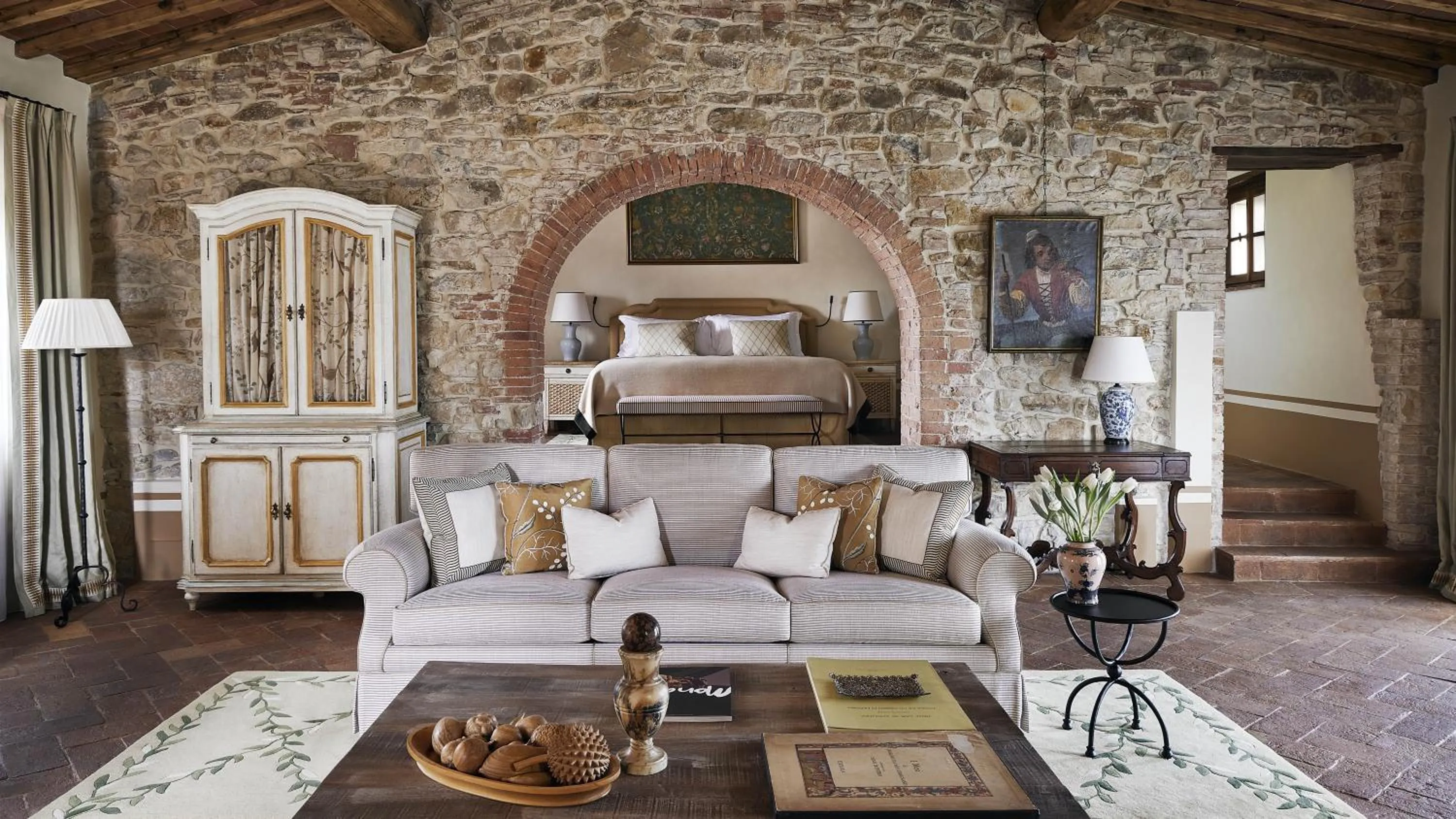 Living room in Castello di Casole, A Belmond Hotel, Tuscany