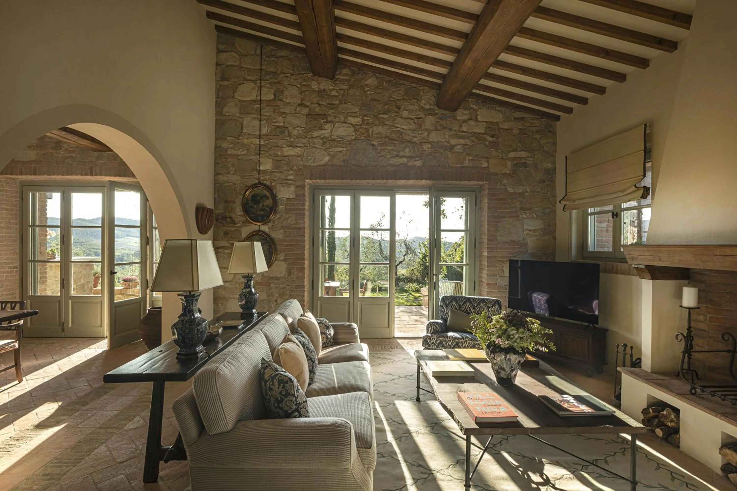 Living room in Castello di Casole, A Belmond Hotel, Tuscany