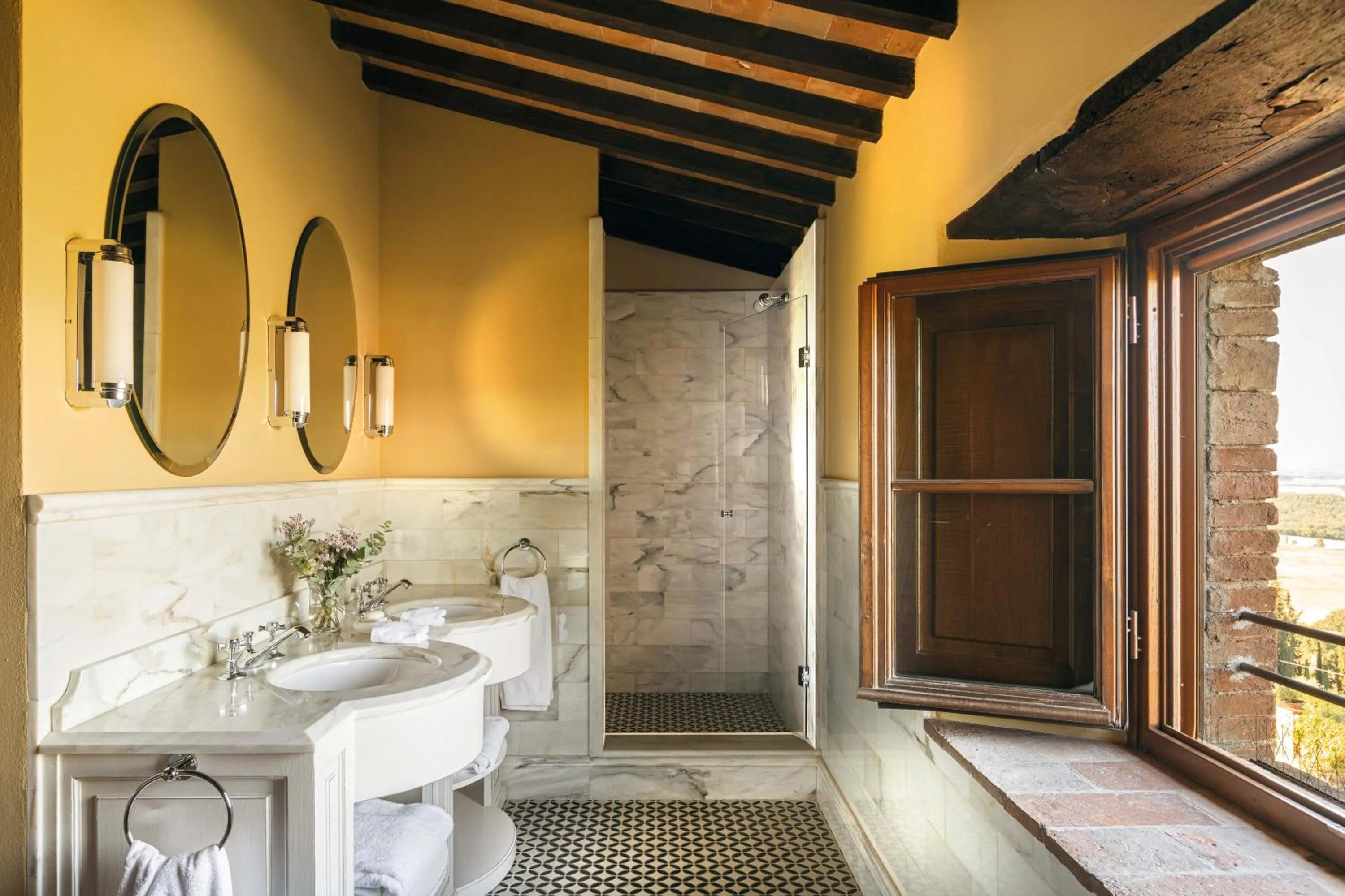 Bathroom in Castello di Casole, A Belmond Hotel, Tuscany