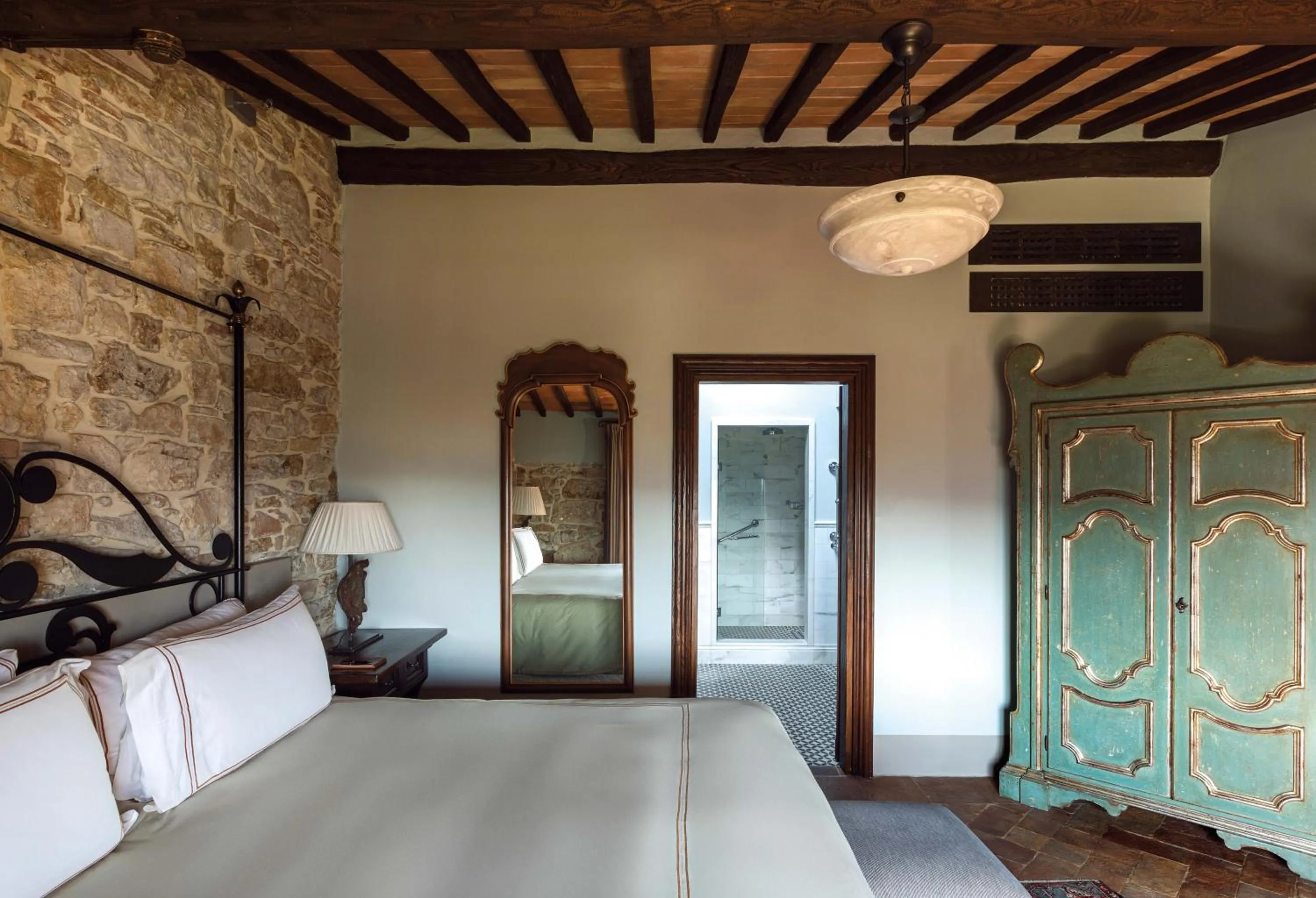 Bedroom, Bed in Castello di Casole, A Belmond Hotel, Tuscany