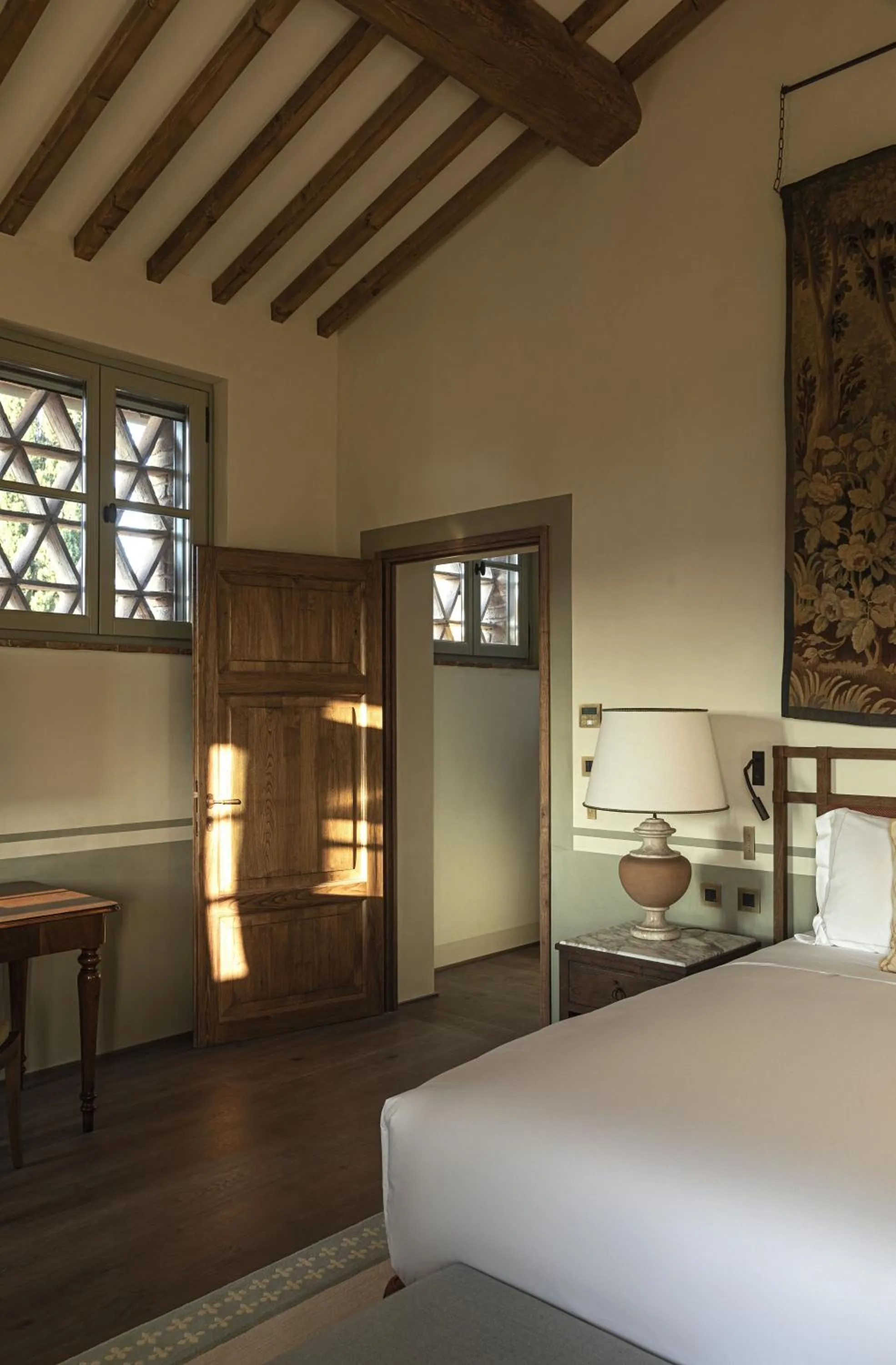 Bedroom, Bed in Castello di Casole, A Belmond Hotel, Tuscany