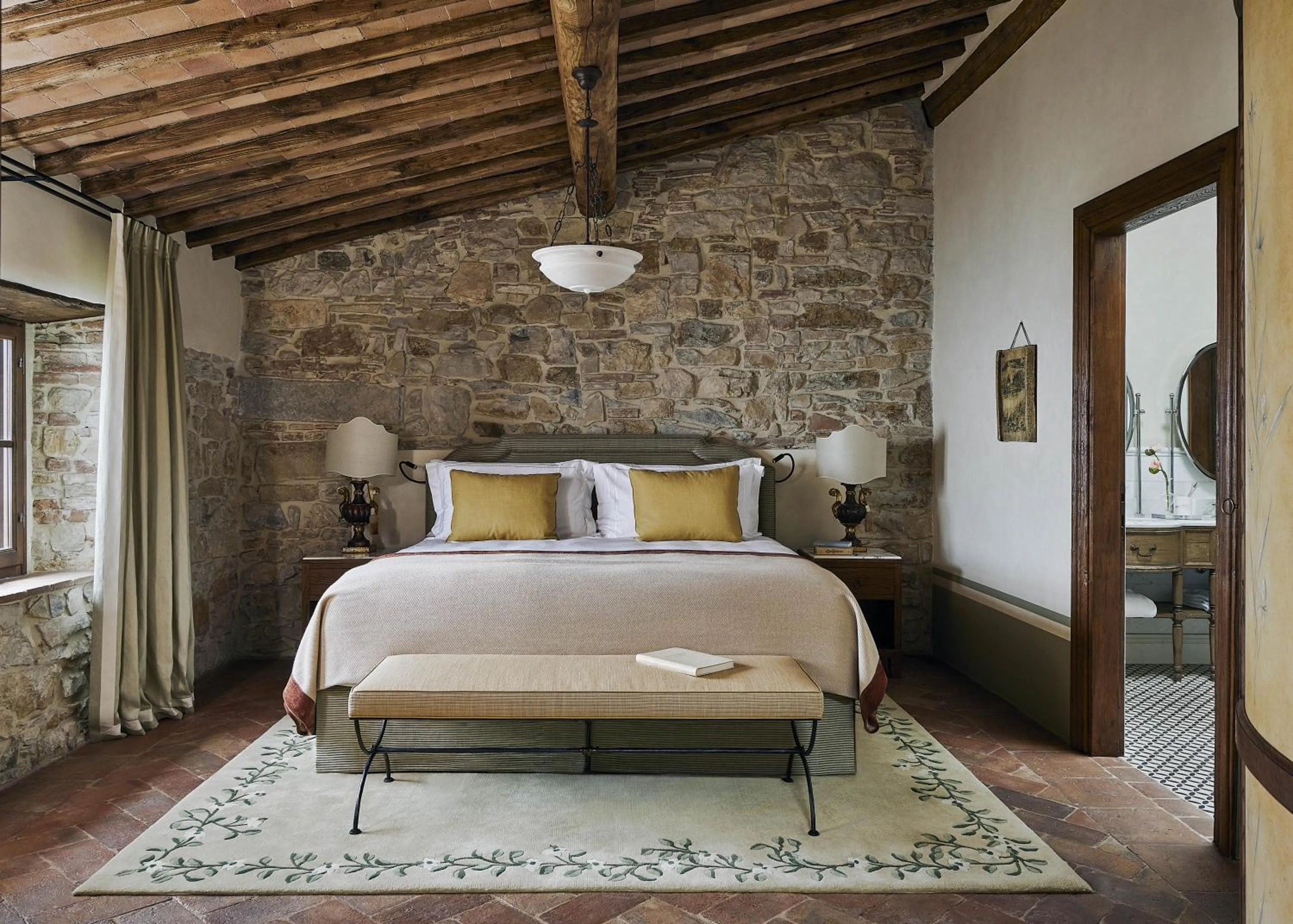 Bedroom, Bed in Castello di Casole, A Belmond Hotel, Tuscany