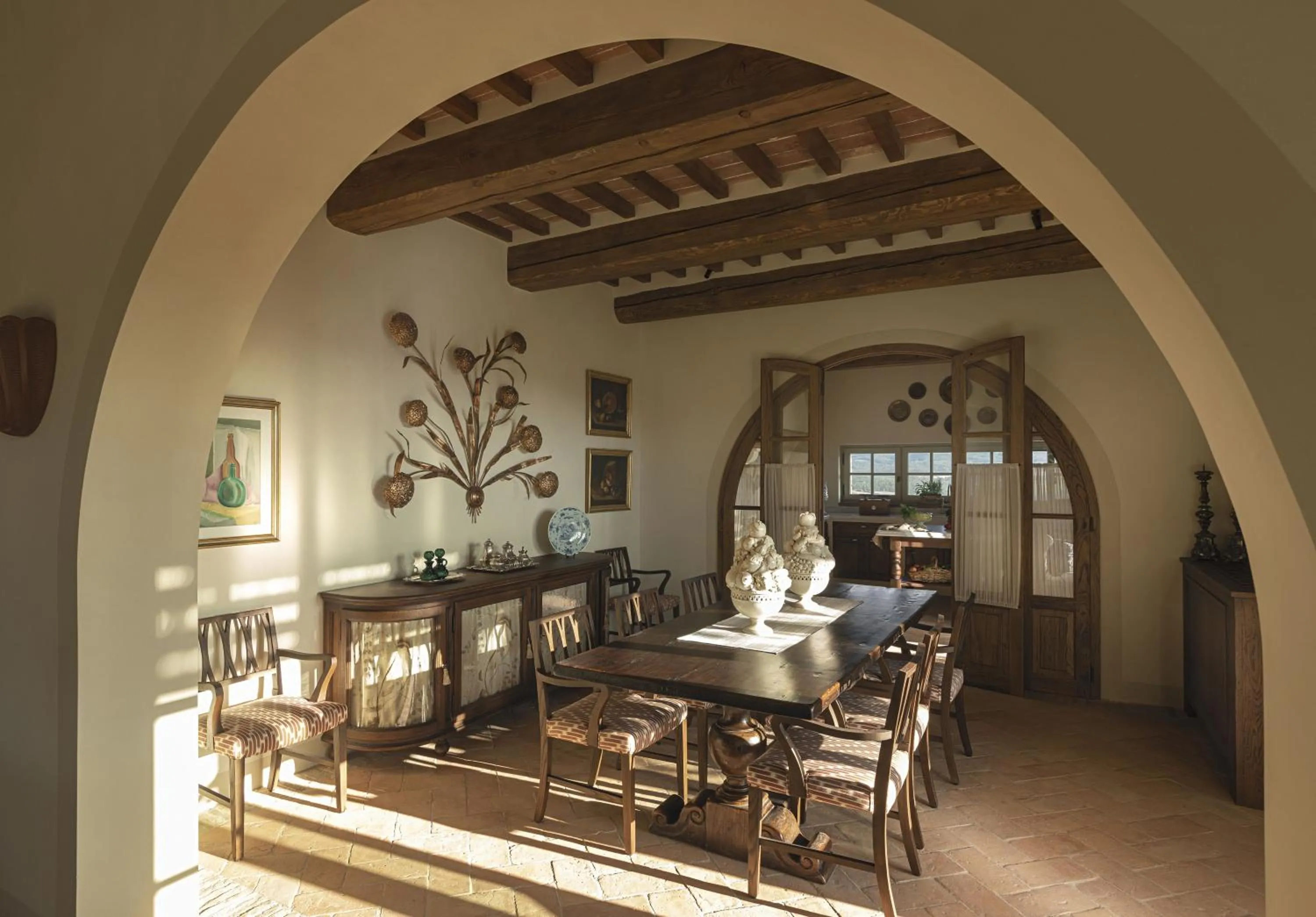Dining area in Castello di Casole, A Belmond Hotel, Tuscany
