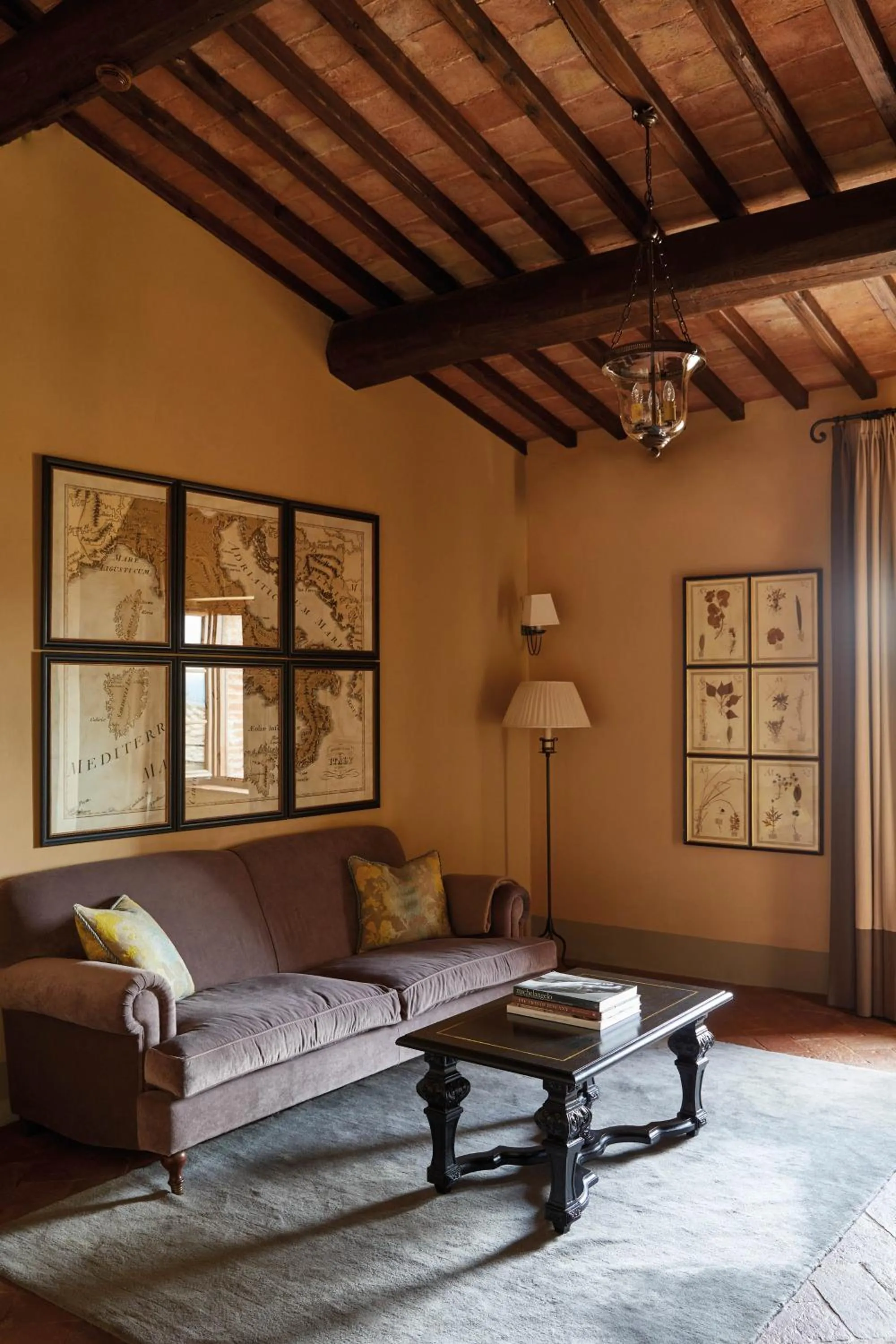 Living room in Castello di Casole, A Belmond Hotel, Tuscany