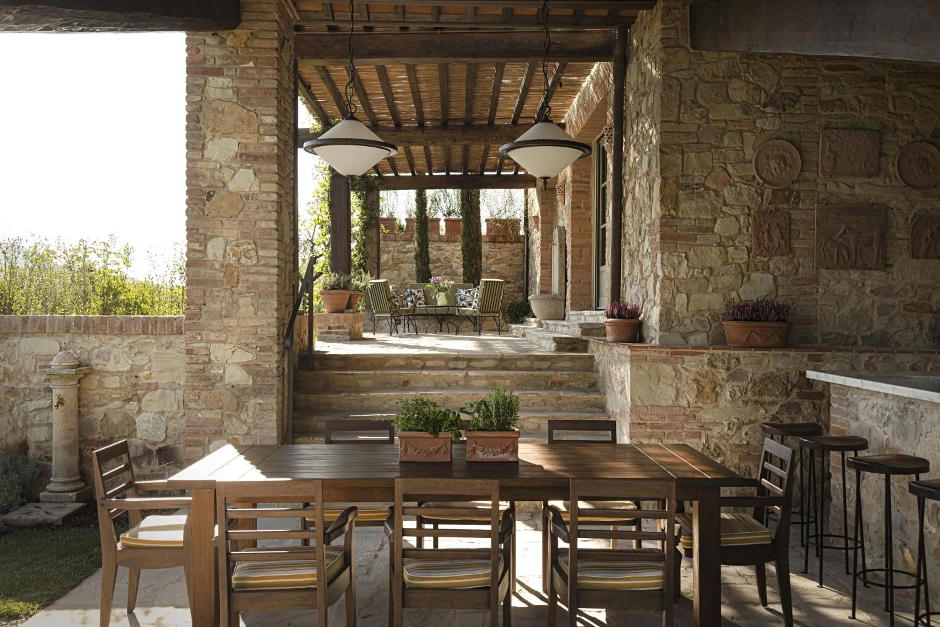 Dining area in Castello di Casole, A Belmond Hotel, Tuscany