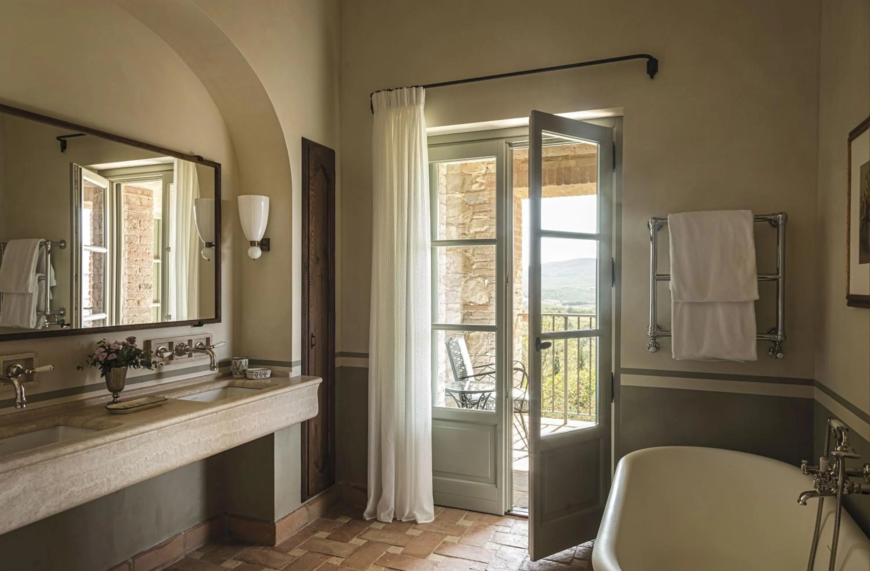 Bathroom in Castello di Casole, A Belmond Hotel, Tuscany