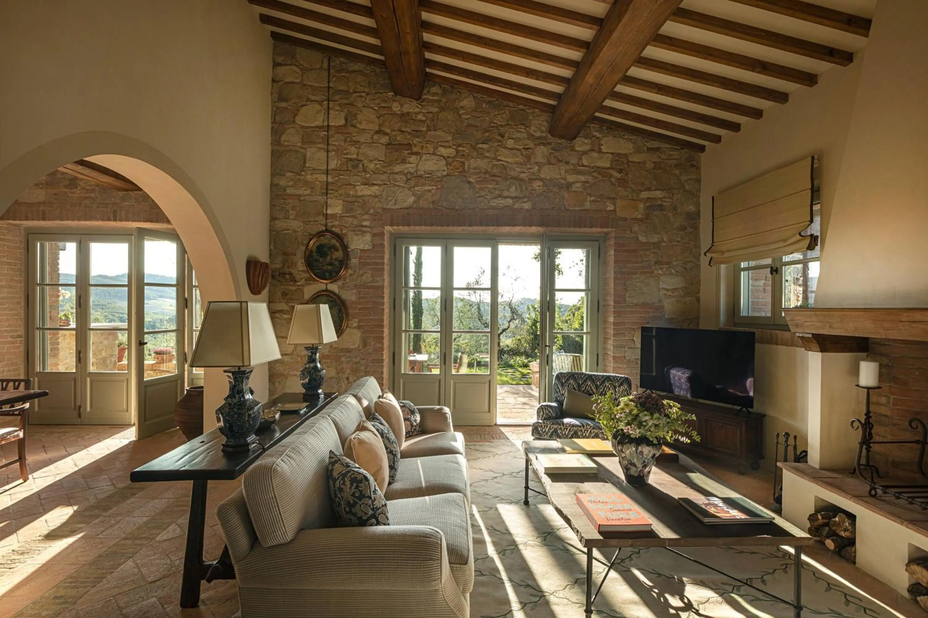 Living room in Castello di Casole, A Belmond Hotel, Tuscany