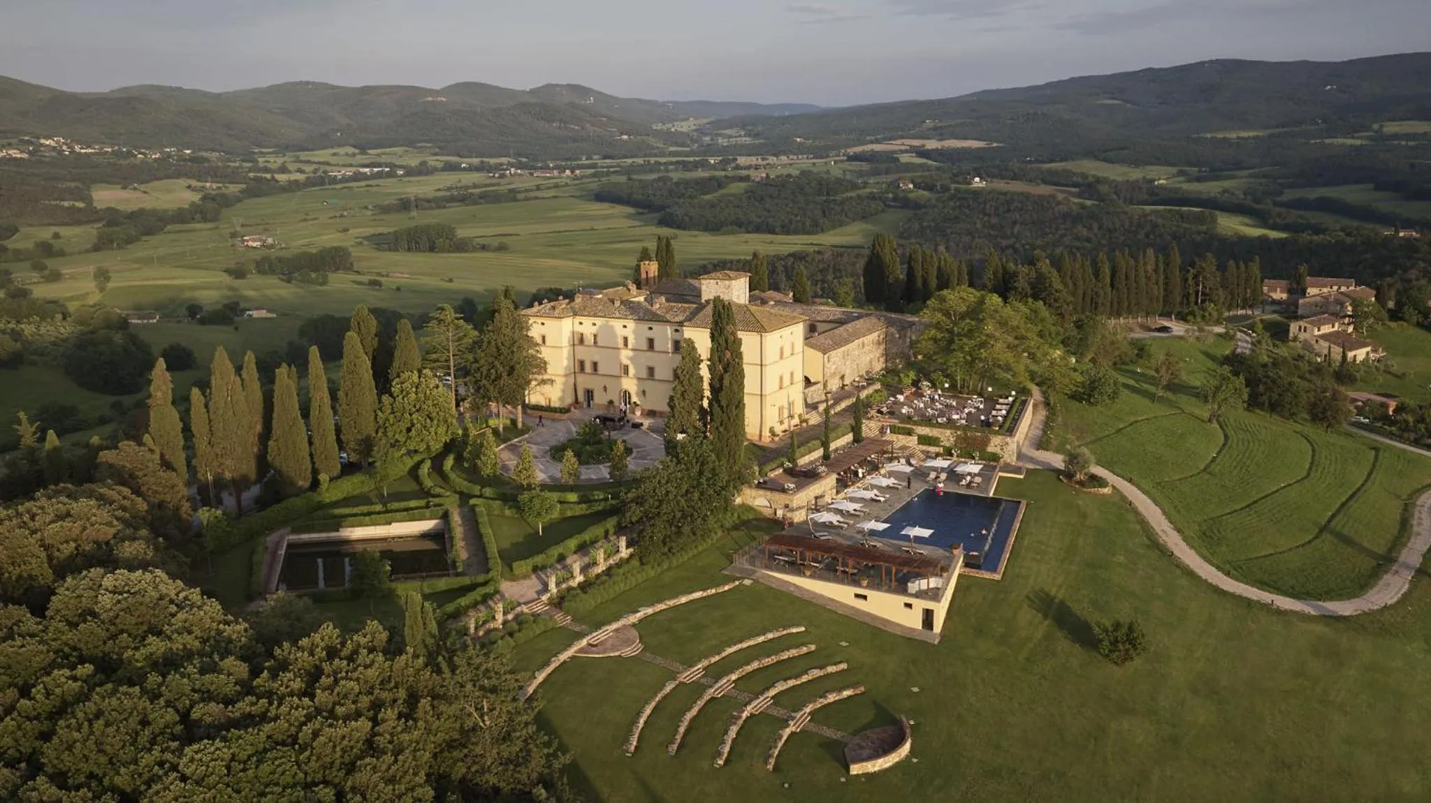 Bird's eye view in Castello di Casole, A Belmond Hotel, Tuscany