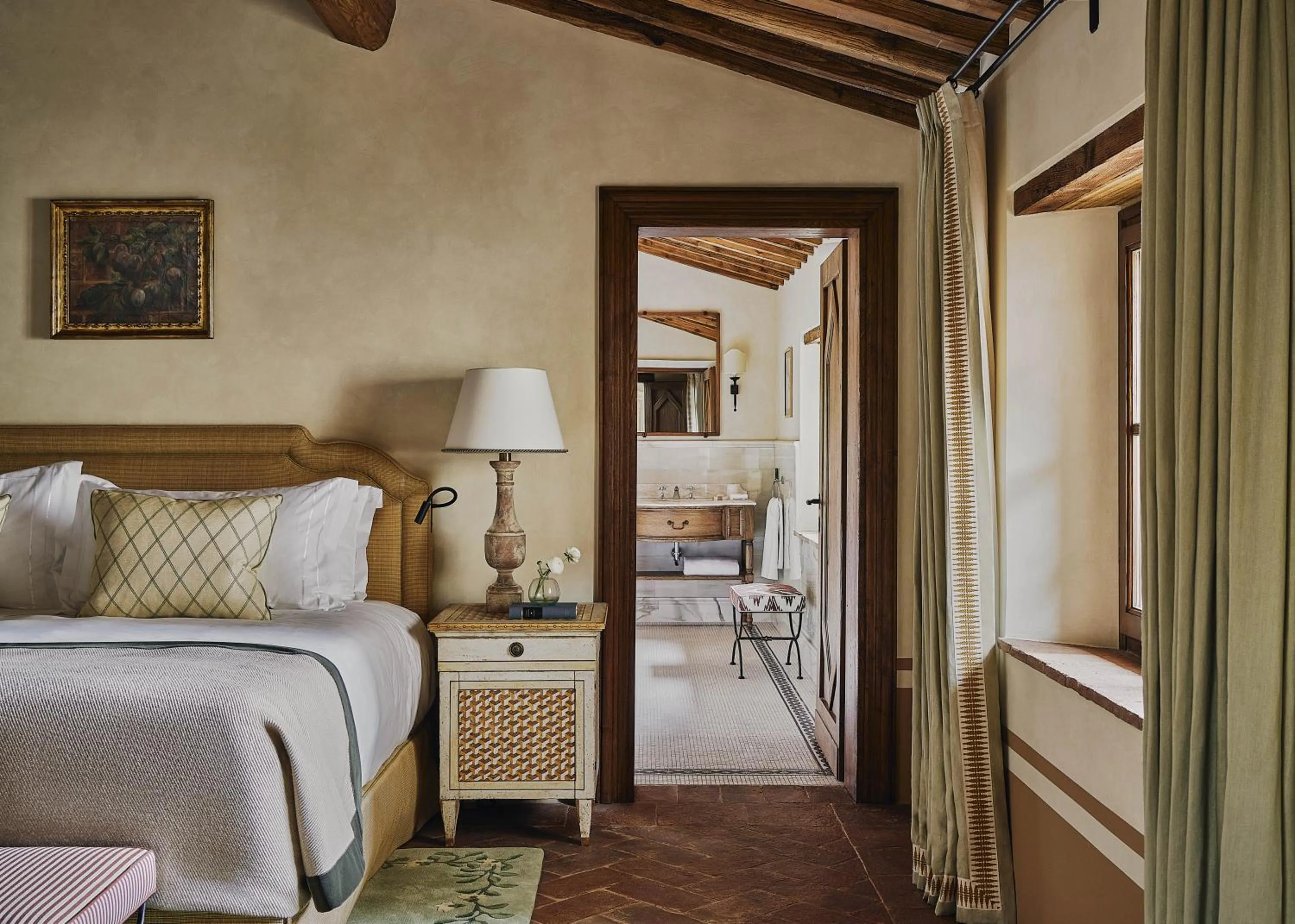 Bedroom, Bed in Castello di Casole, A Belmond Hotel, Tuscany