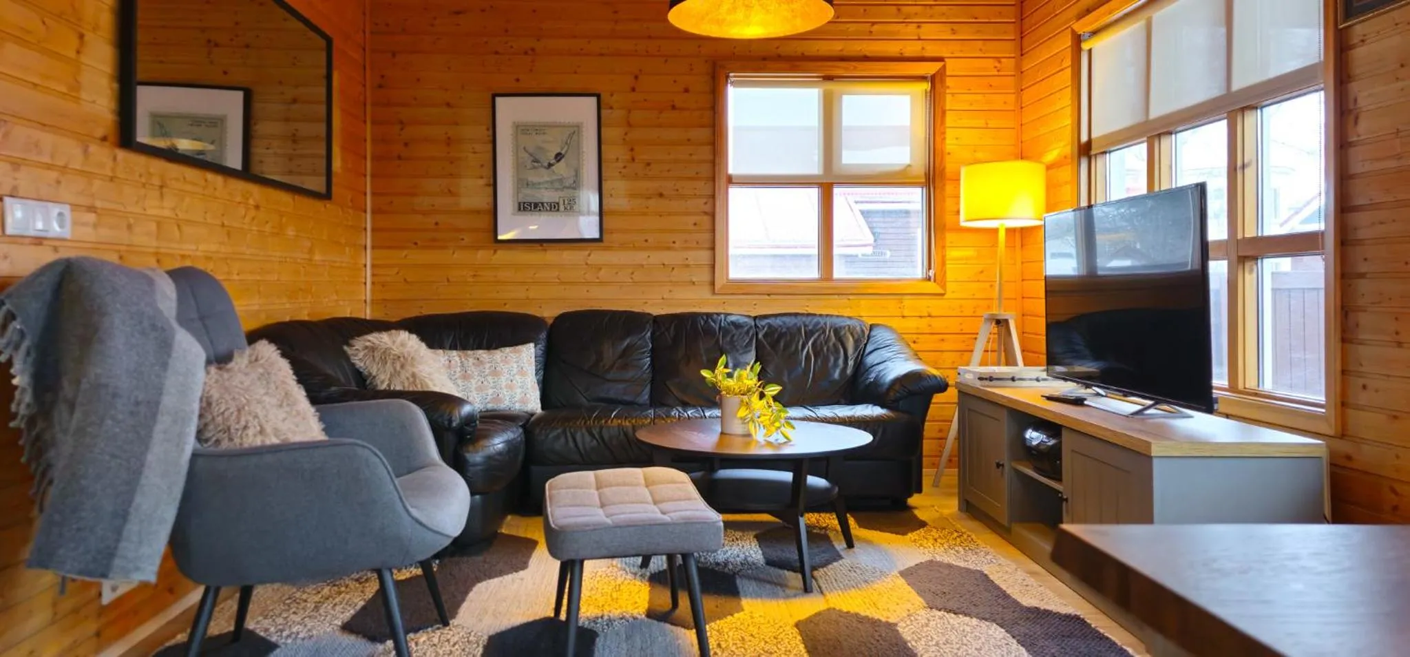 Living room in Akureyri Cottages