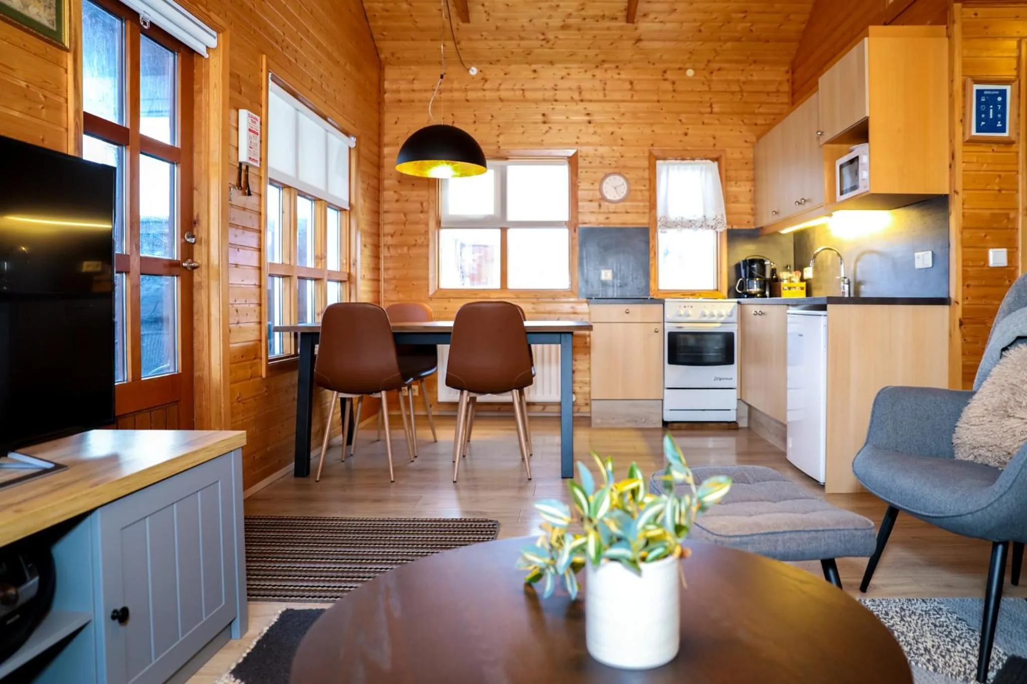 Kitchen or kitchenette in Akureyri Cottages