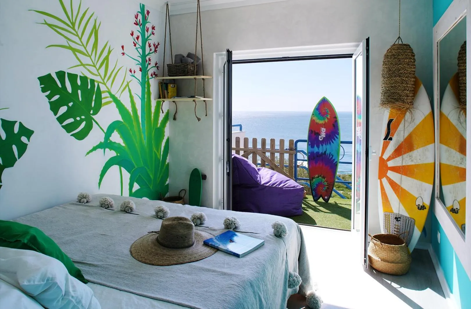 Balcony/Terrace, Bed in Chill in Ericeira Surf House