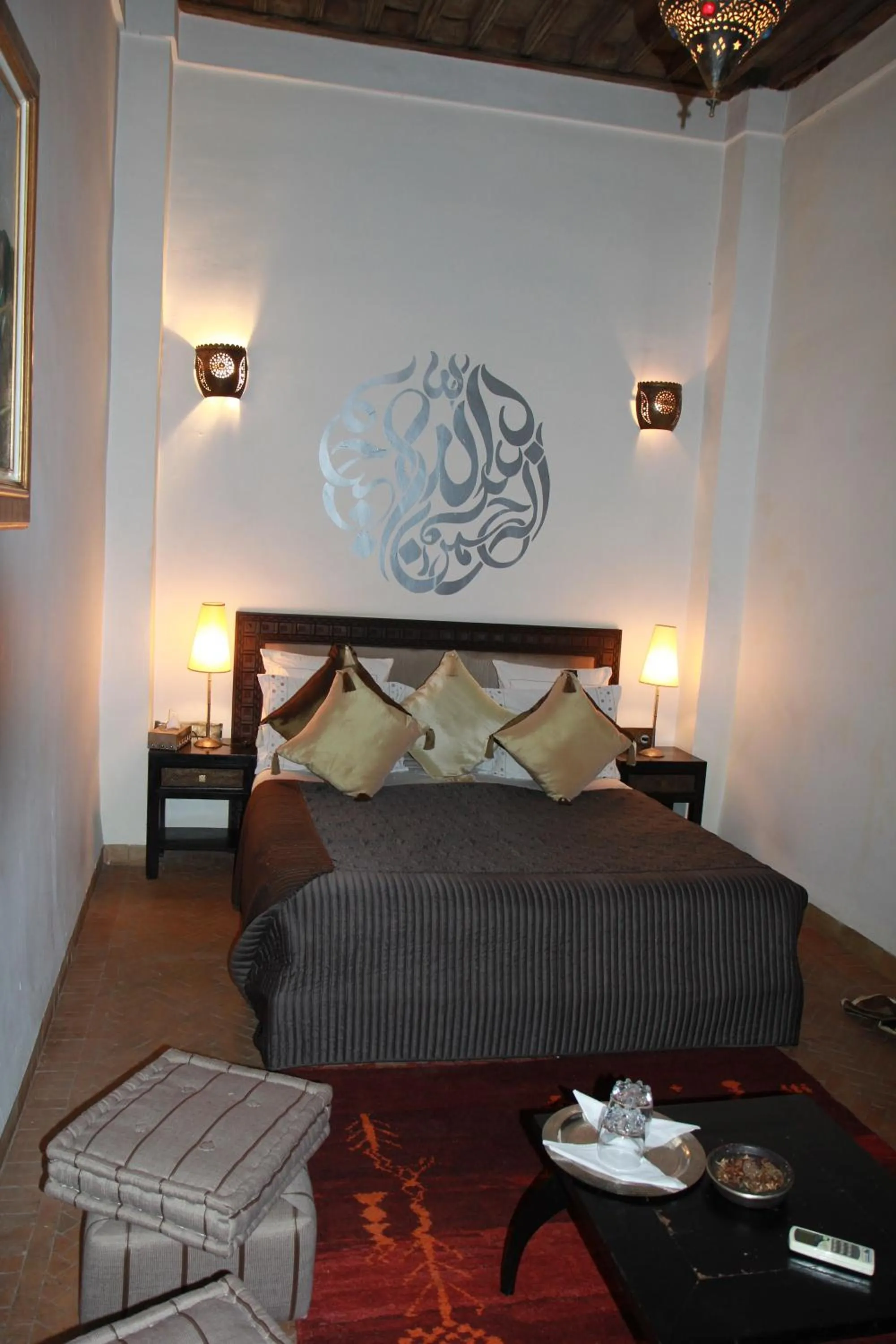 Decorative detail, Bed in Riad Terra Bahia