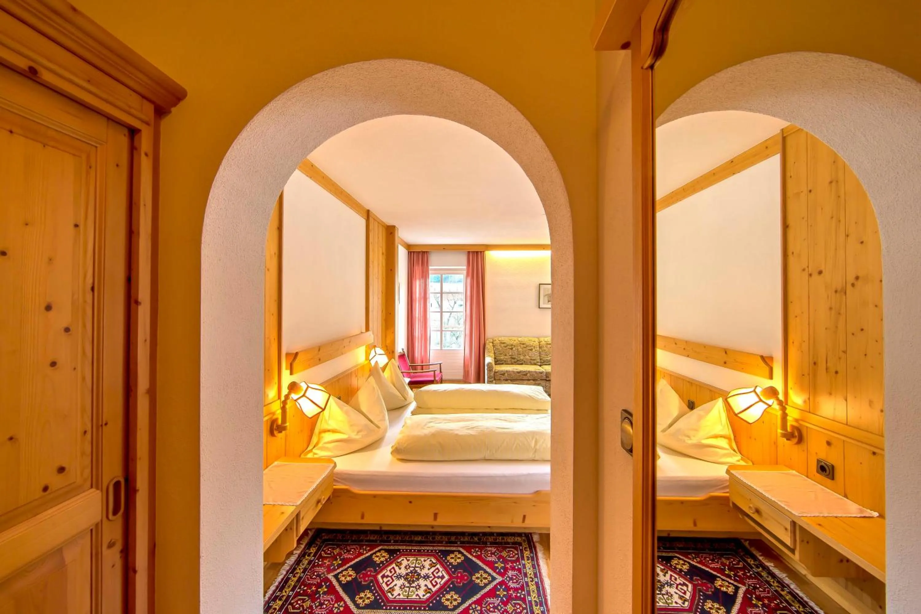 Decorative detail, Bed in Gasthof Obermair