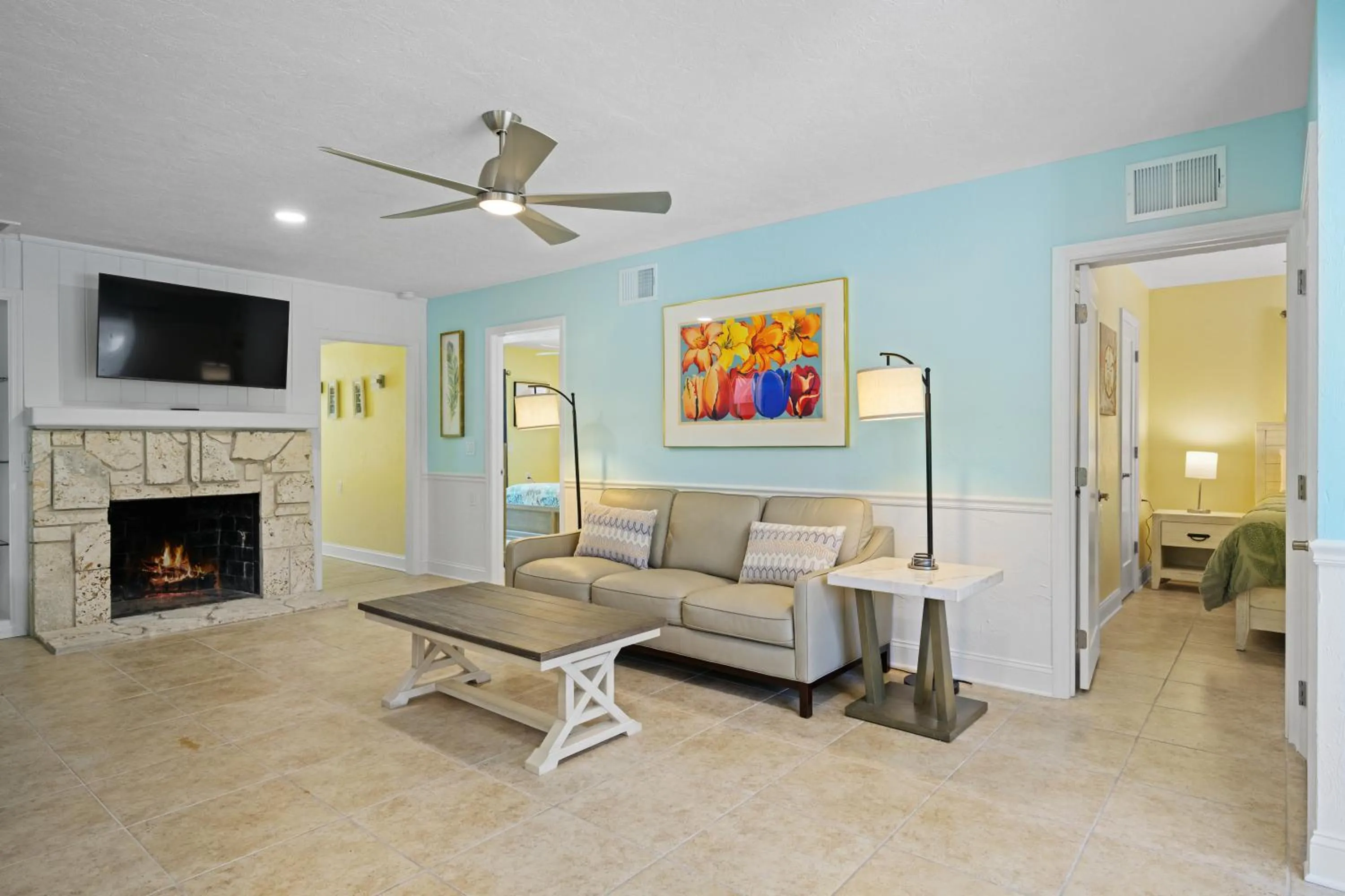Living room in The Ringling Beach House
