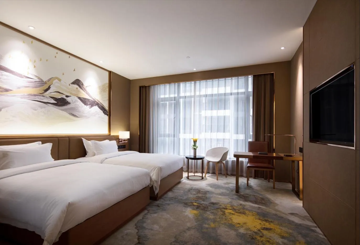 Bedroom, Bed in Jinmanfu International Hotel