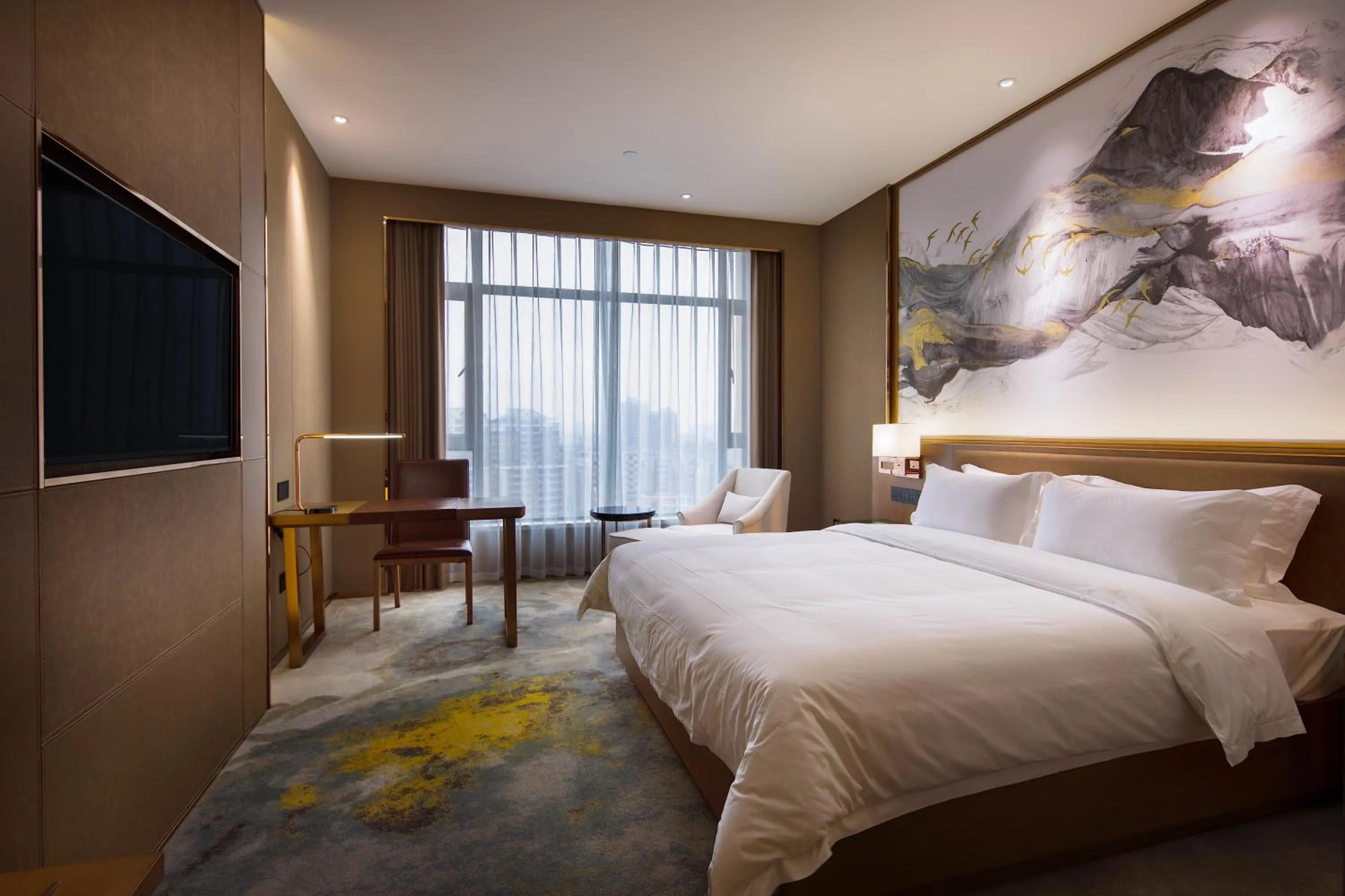 Bedroom, Bed in Jinmanfu International Hotel