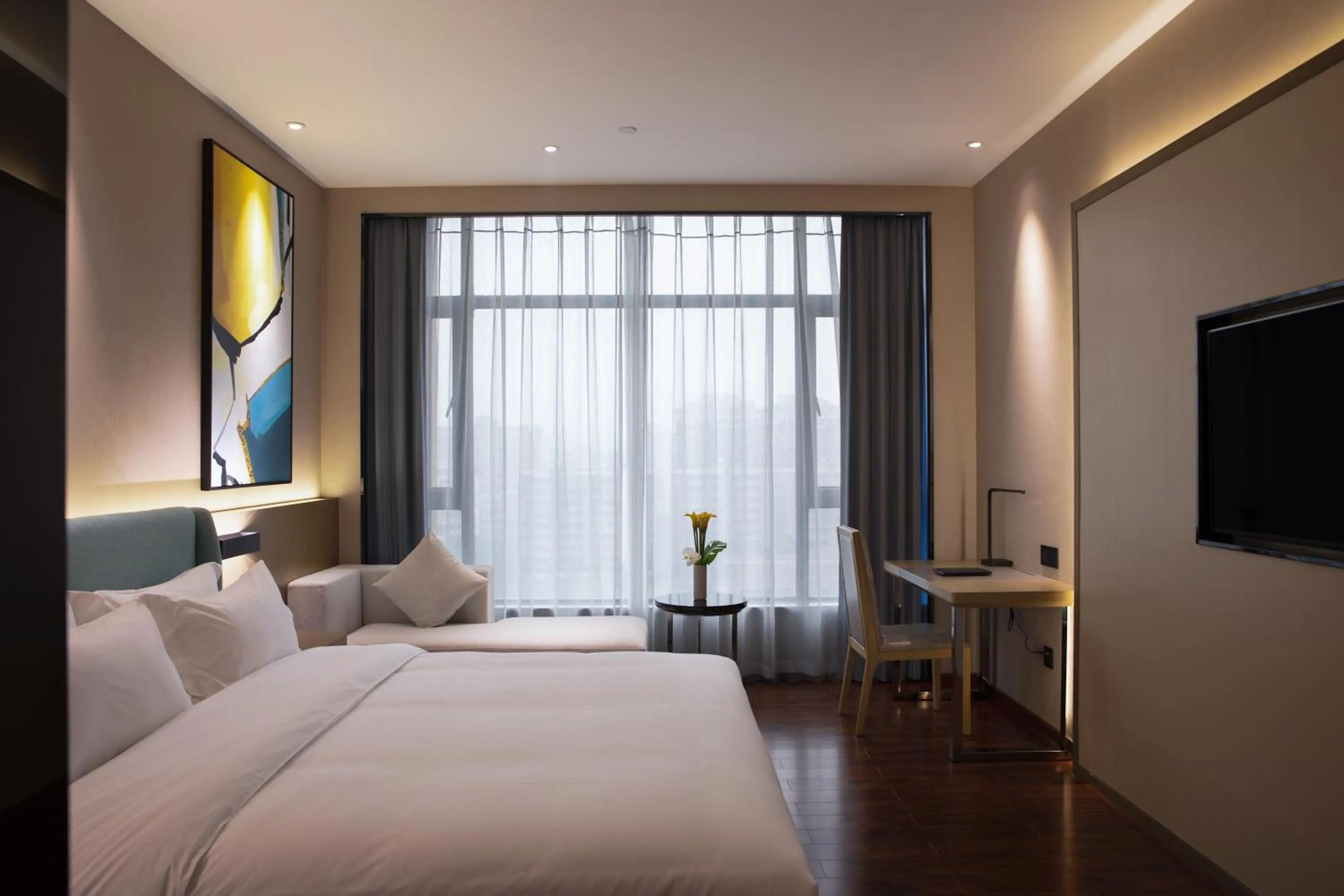 Bedroom, Bed in Jinmanfu International Hotel