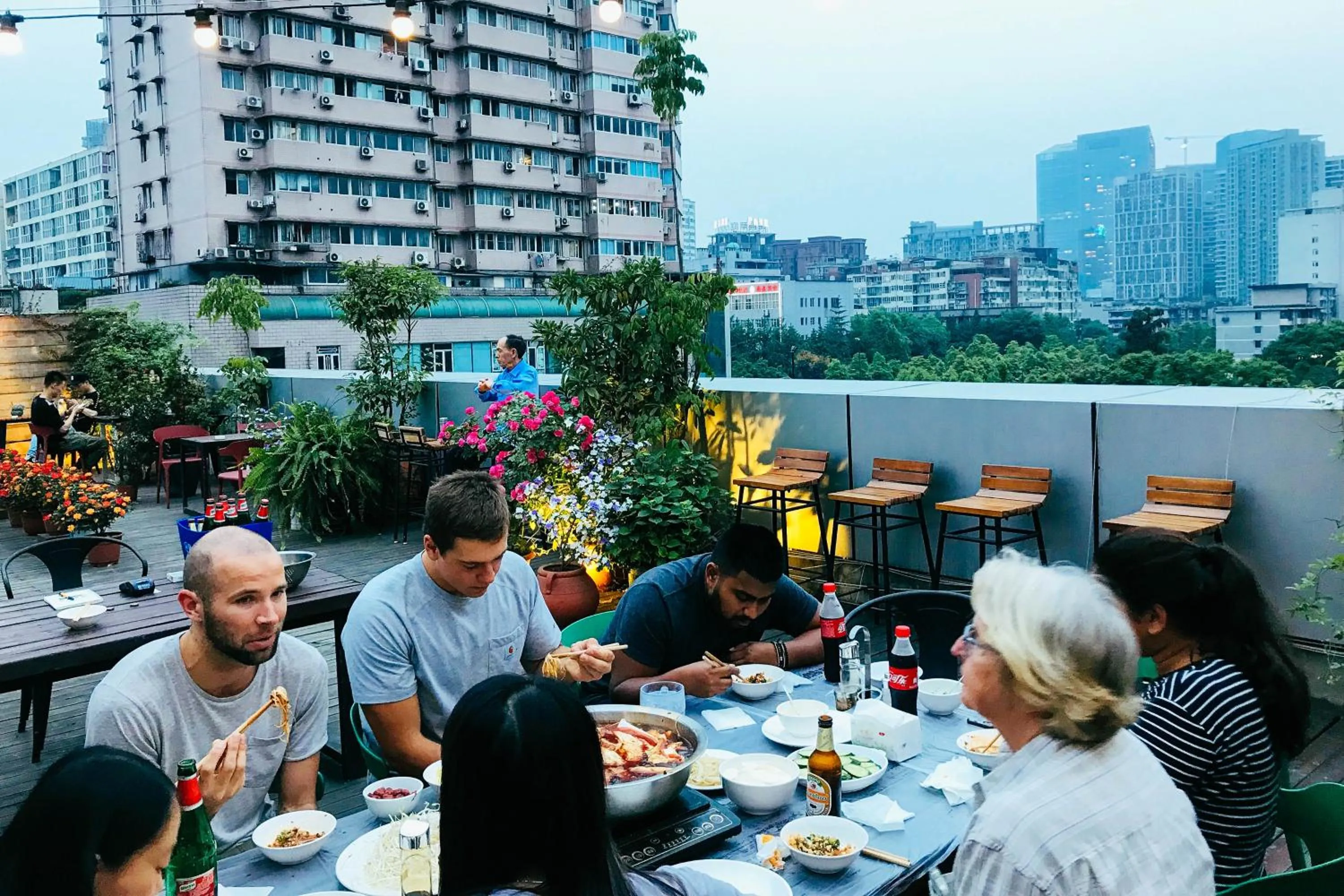 Garden in Chengdu Flipflop Hostel Poshpacker (Chunxi Road Metro Station)