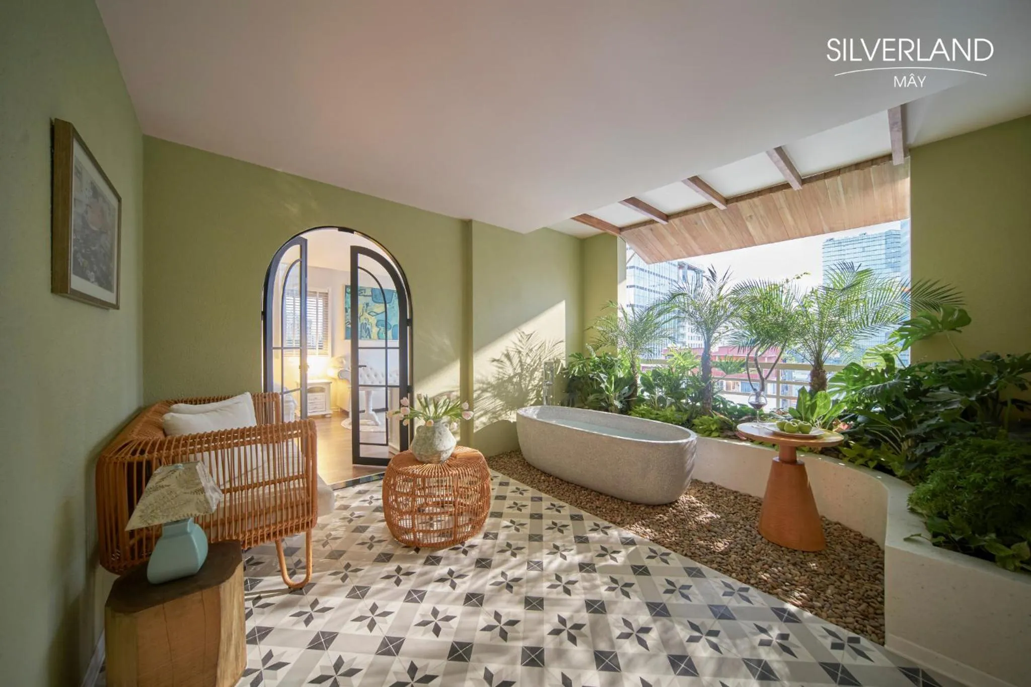 Seating area, Bed in Silverland Mây Hotel