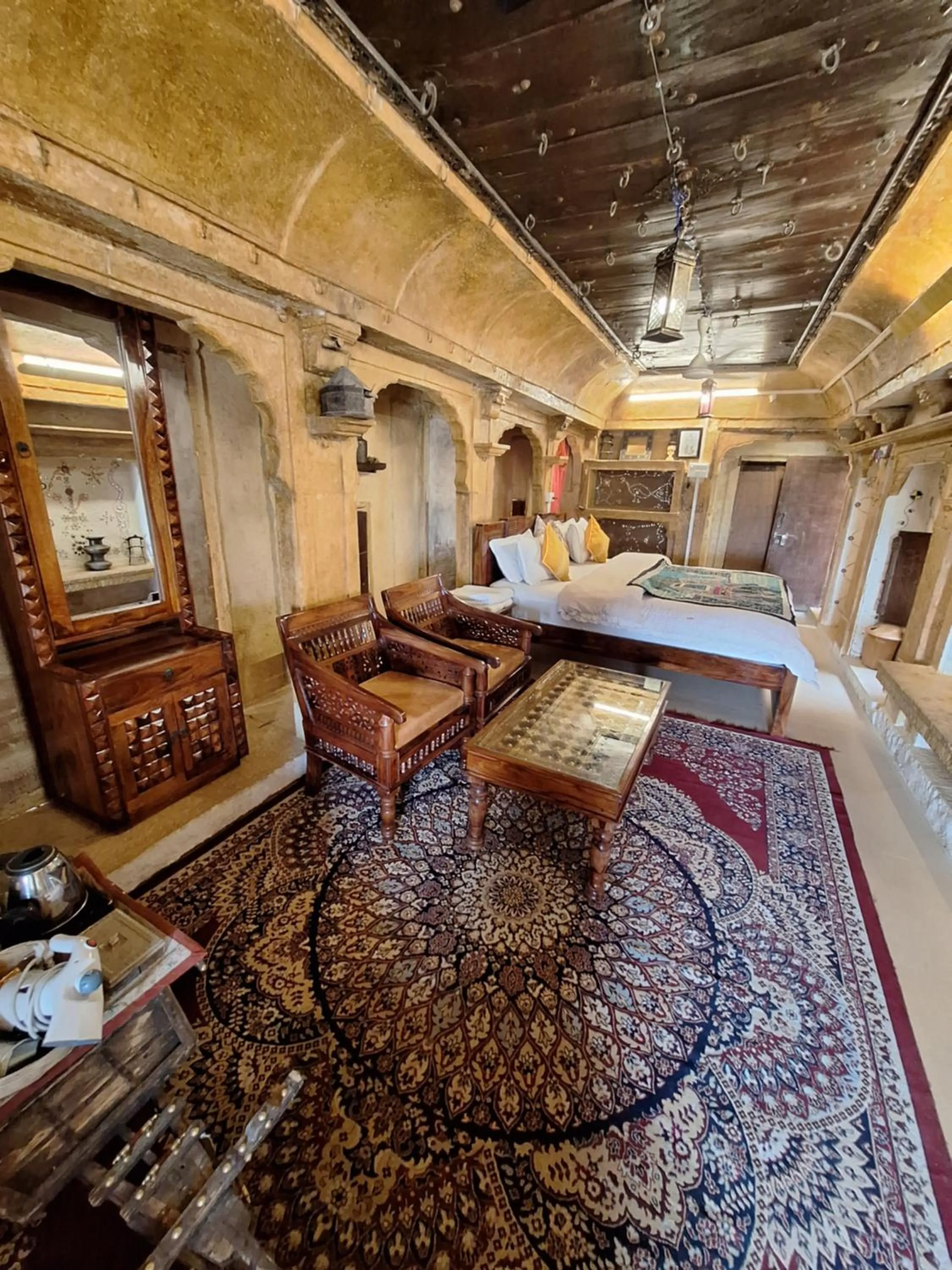 Bed in Desert Haveli Guest House