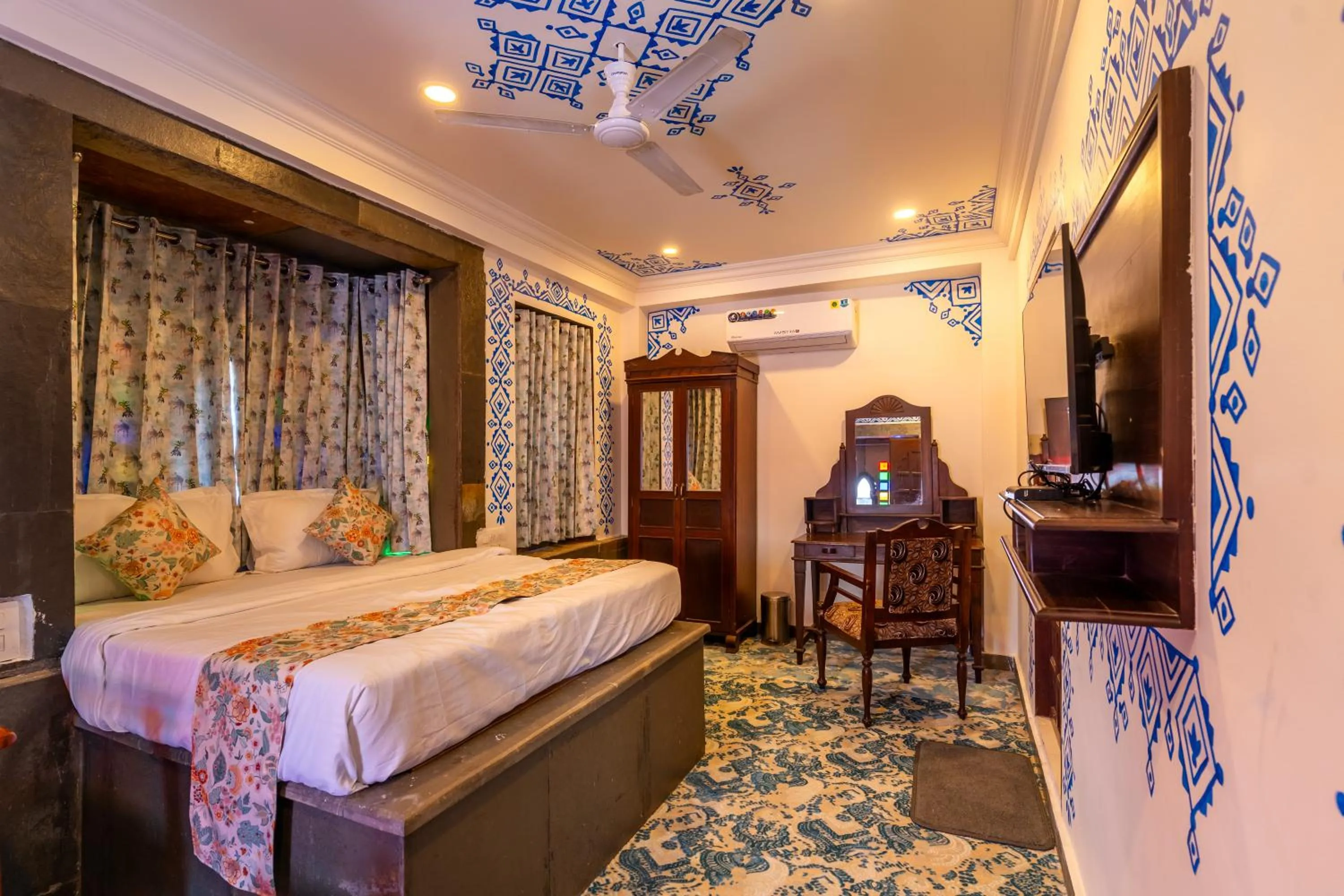 Bed in Storica Stays Panorama Haveli Udaipur