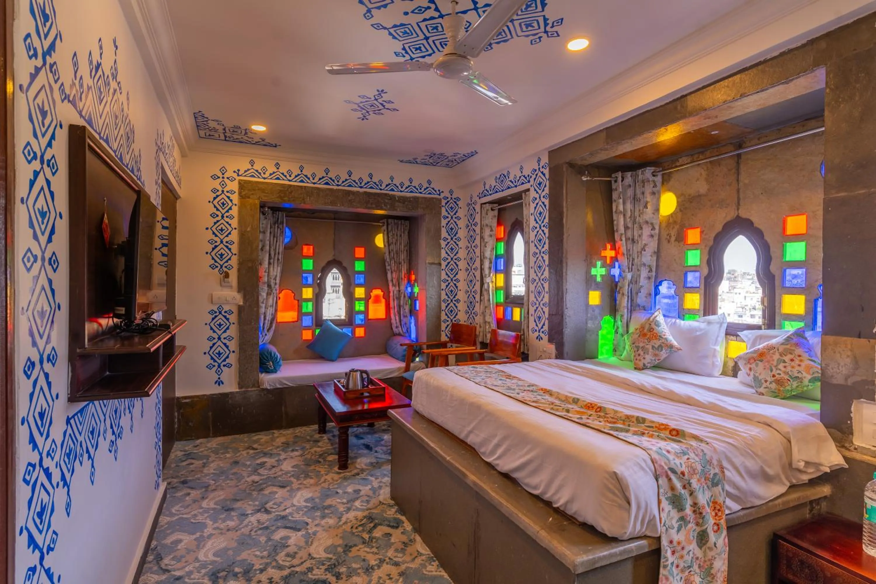Bed in Storica Stays Panorama Haveli Udaipur