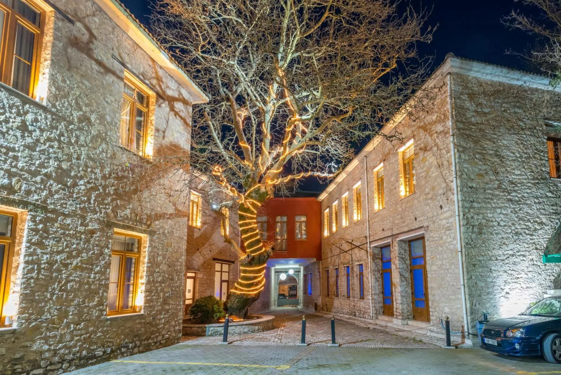 Inner courtyard view in Alexios Hotel