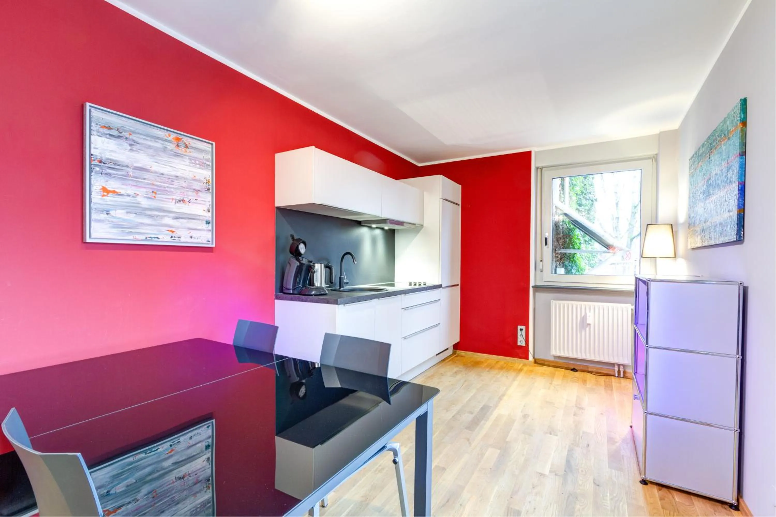 Kitchen or kitchenette in Qube Hotel Bergheim