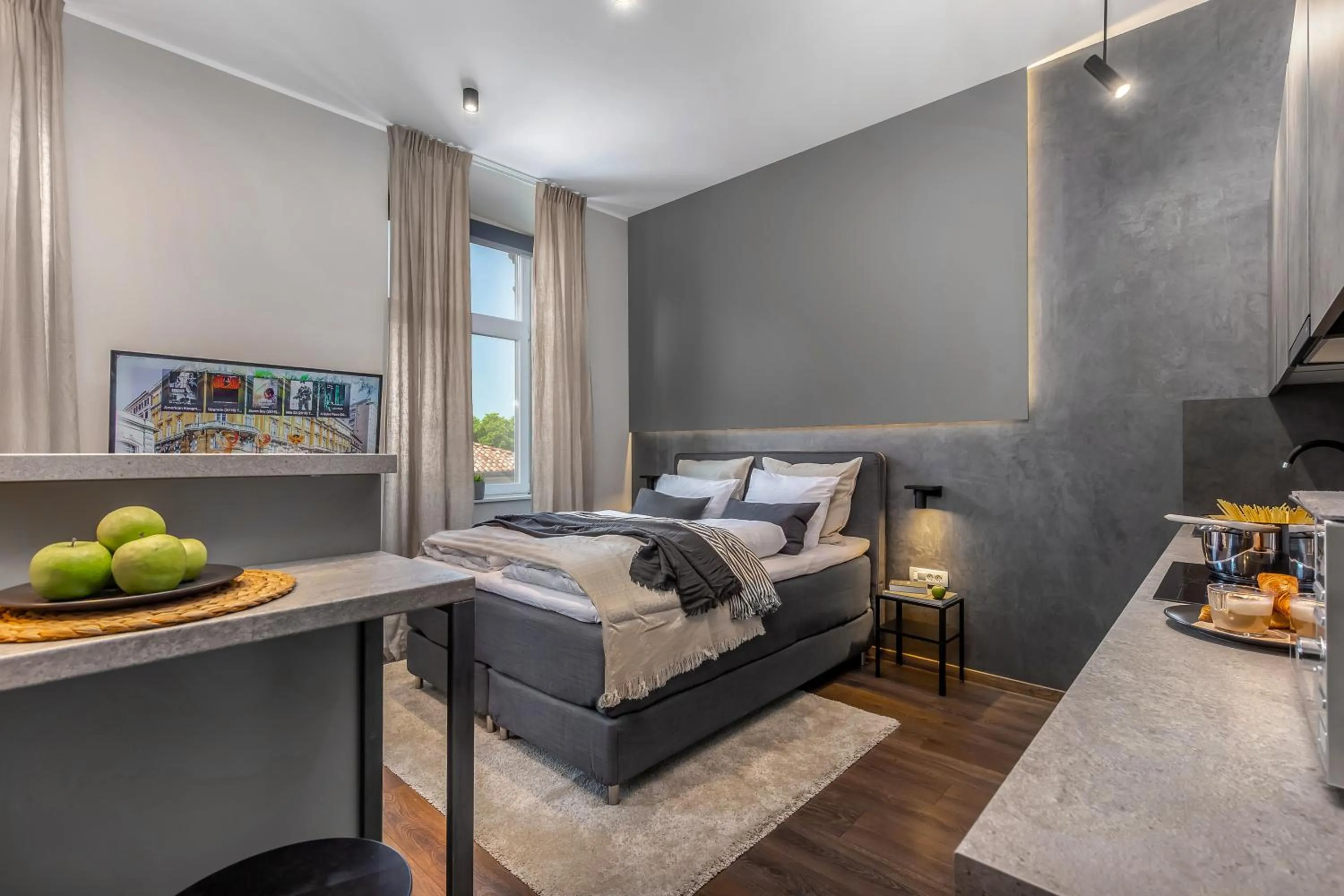 Living room, Bed in Deluxe Ploech