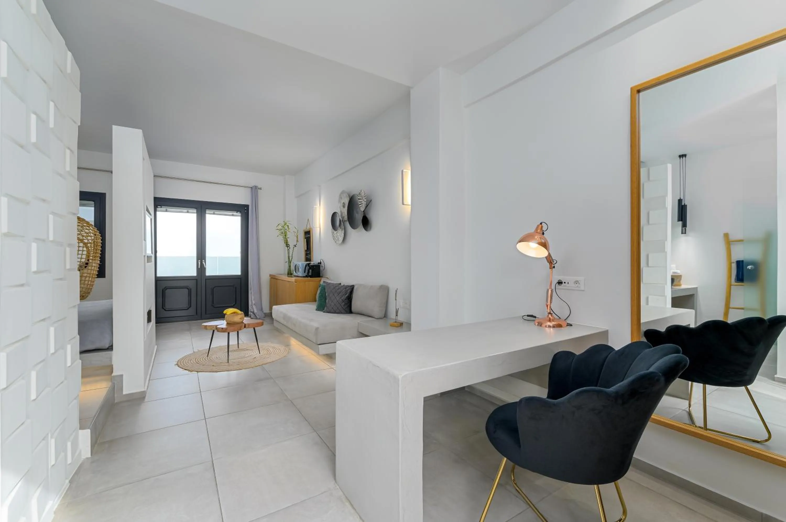 Living room in George & Joanna Suites Santorini