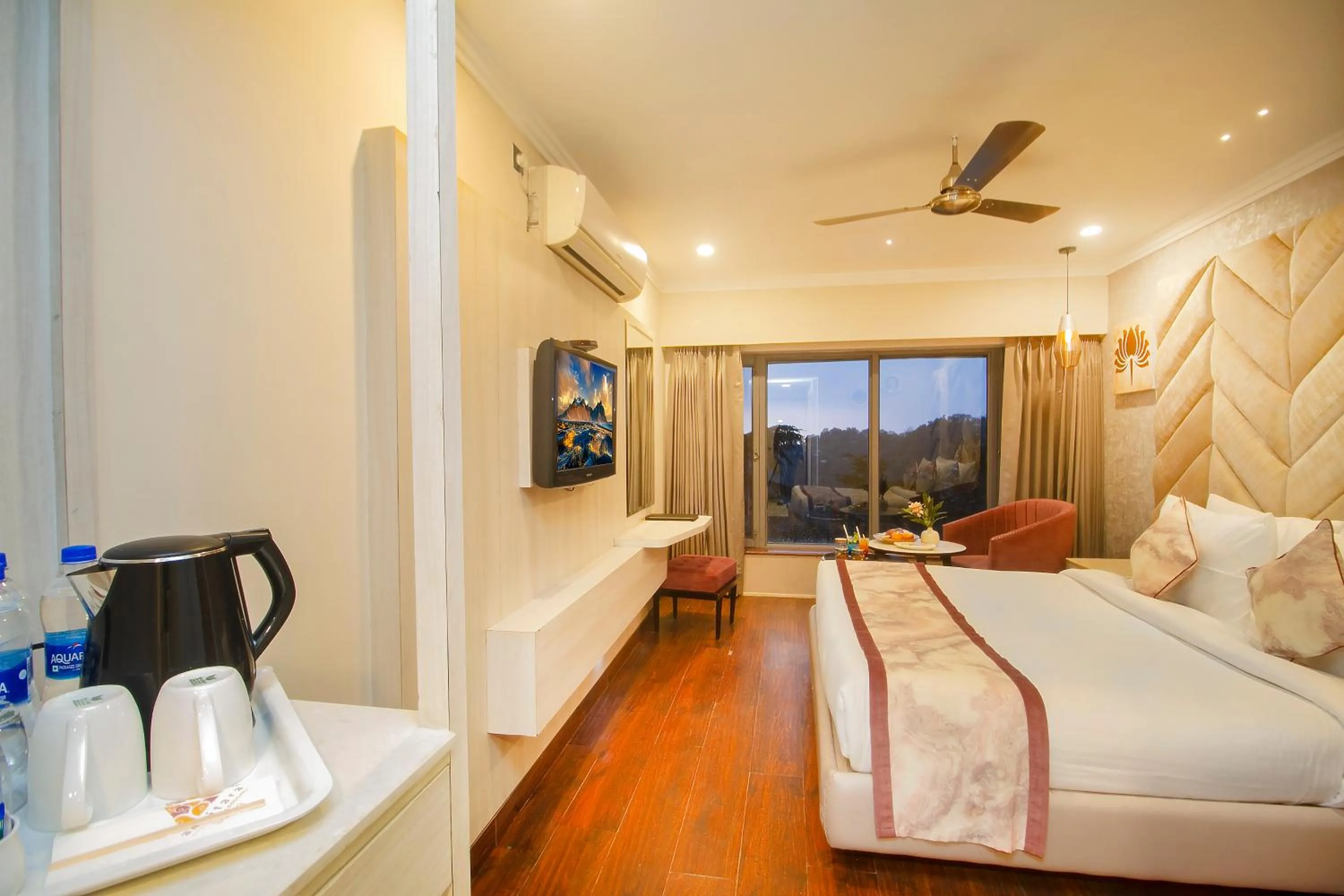 View (from property/room), Bed in Amritara Surya - A Luxury Spa Retreat