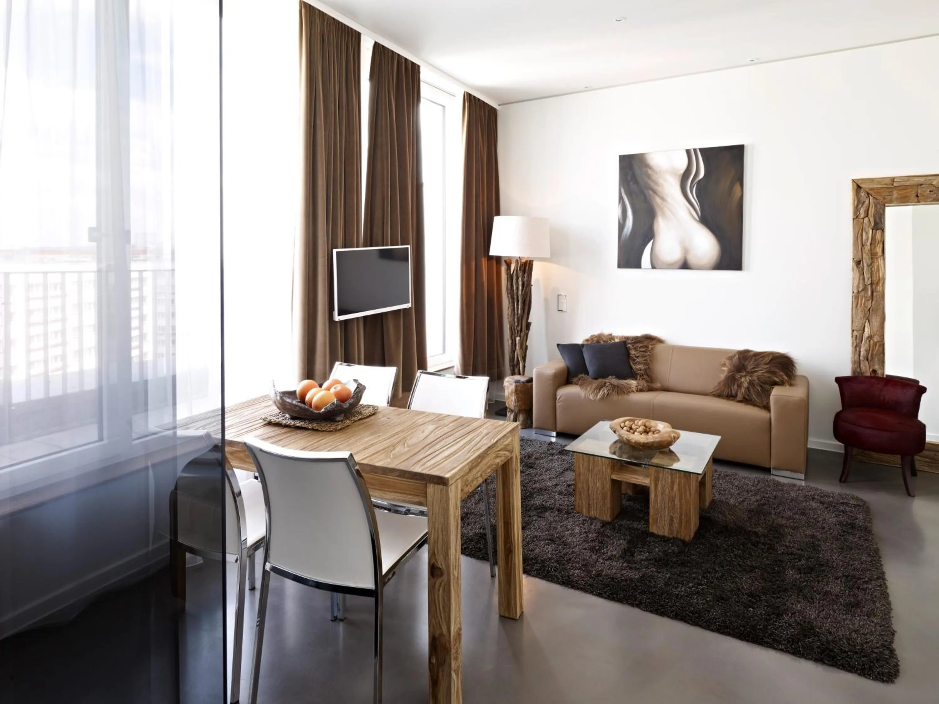 Living room in VISIONAPARTMENTS Berlin - contactless check-in