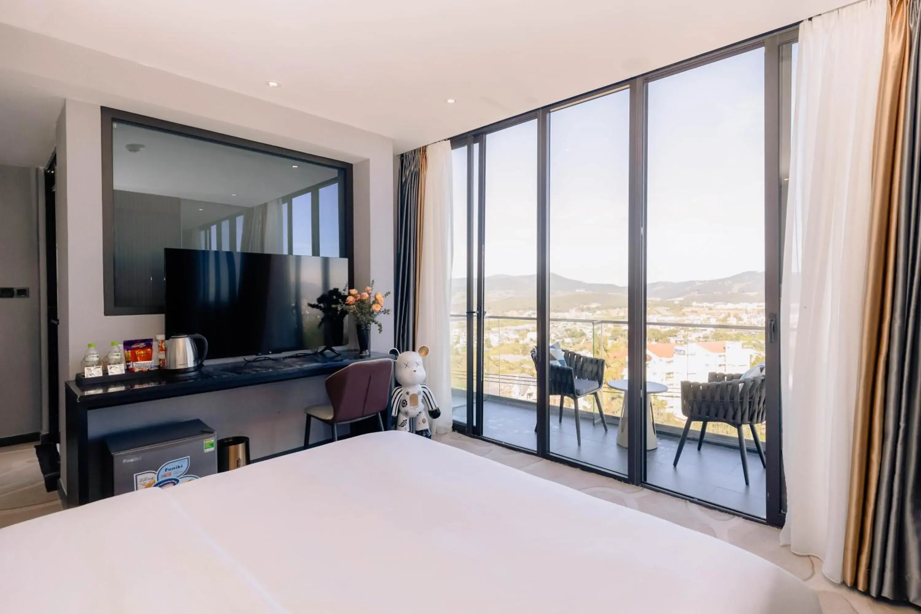 View (from property/room), Bed in New Century Dalat Hotel View (from property/room), Bed in New Century Dalat Hotel