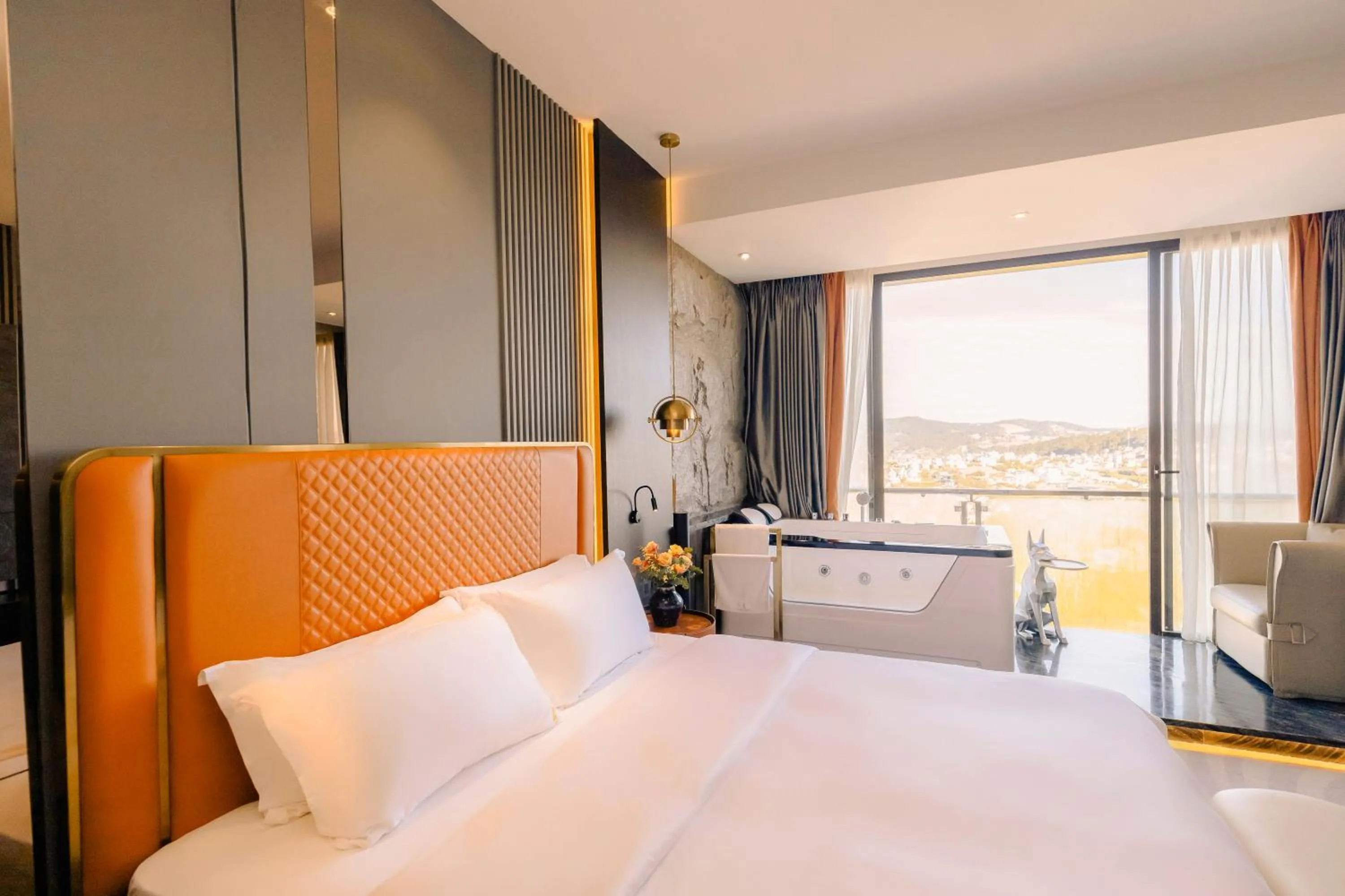 Bedroom, Bed in New Century Dalat Hotel