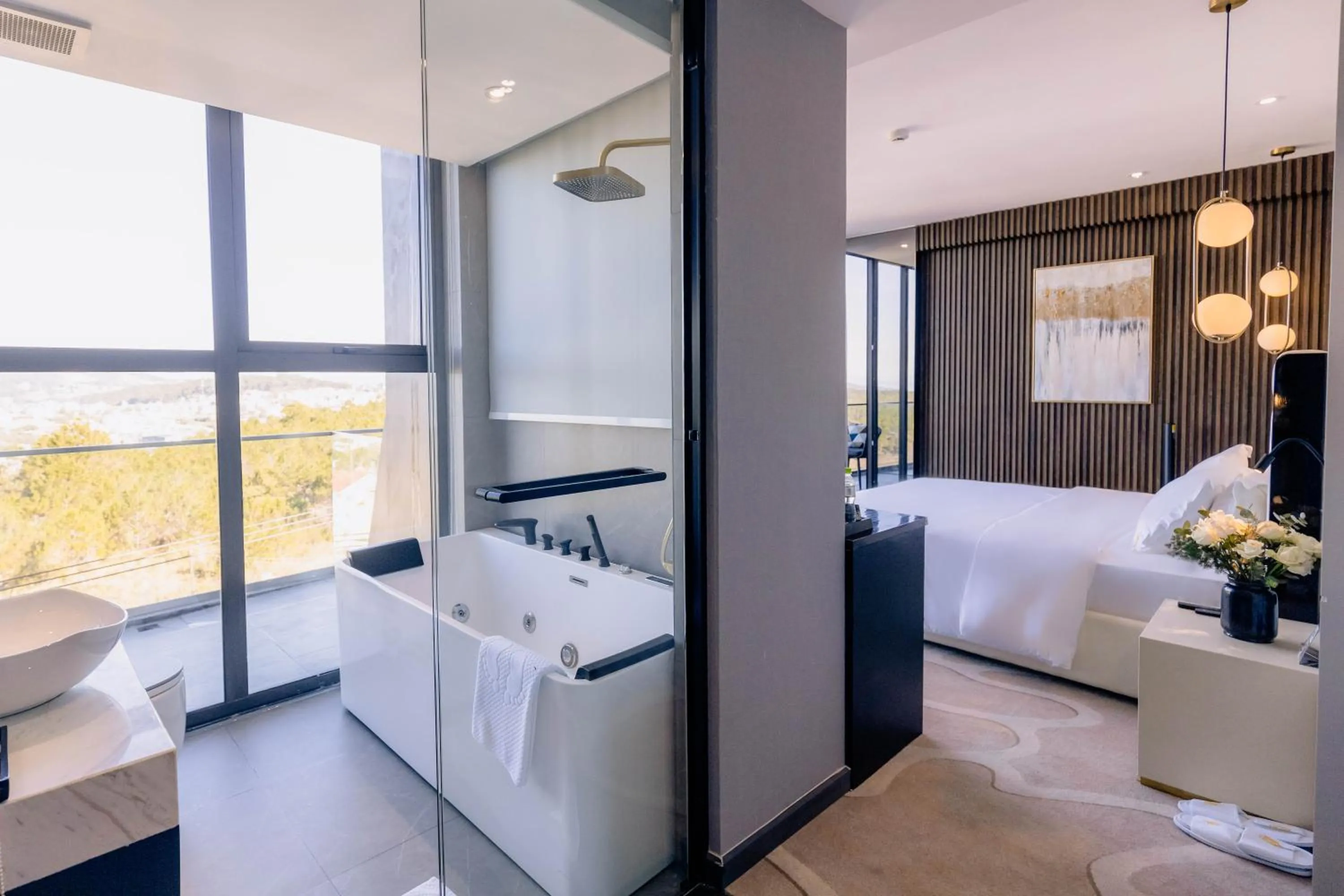 Photo of the whole room, Bed in New Century Dalat Hotel