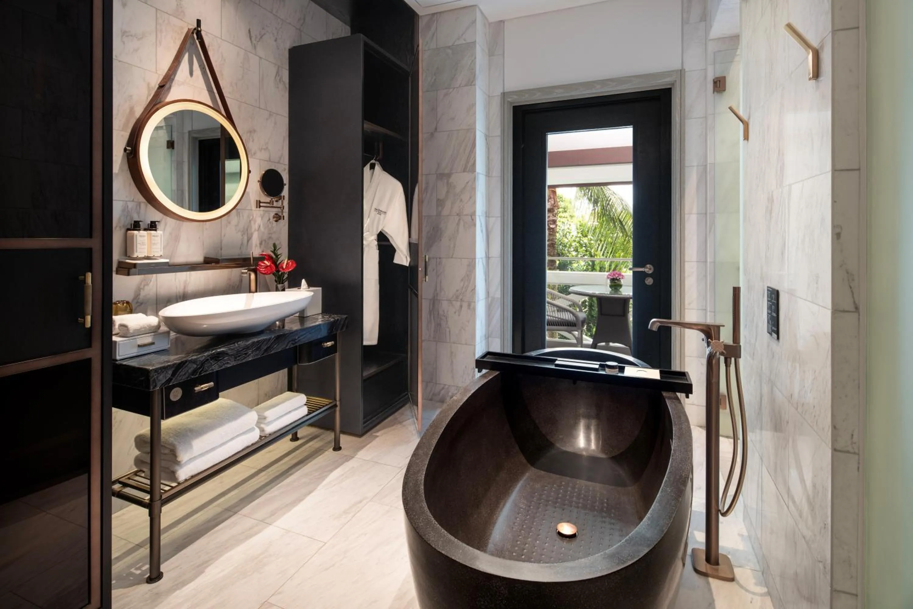 Bathroom, Bed in The Barracks Hotel Sentosa by Far East Hospitality