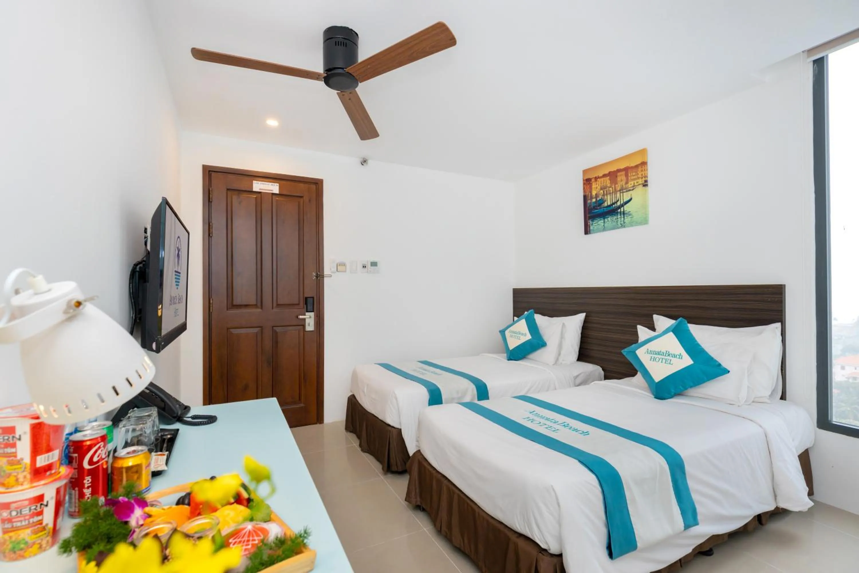 Bed in Annata Beach Hotel