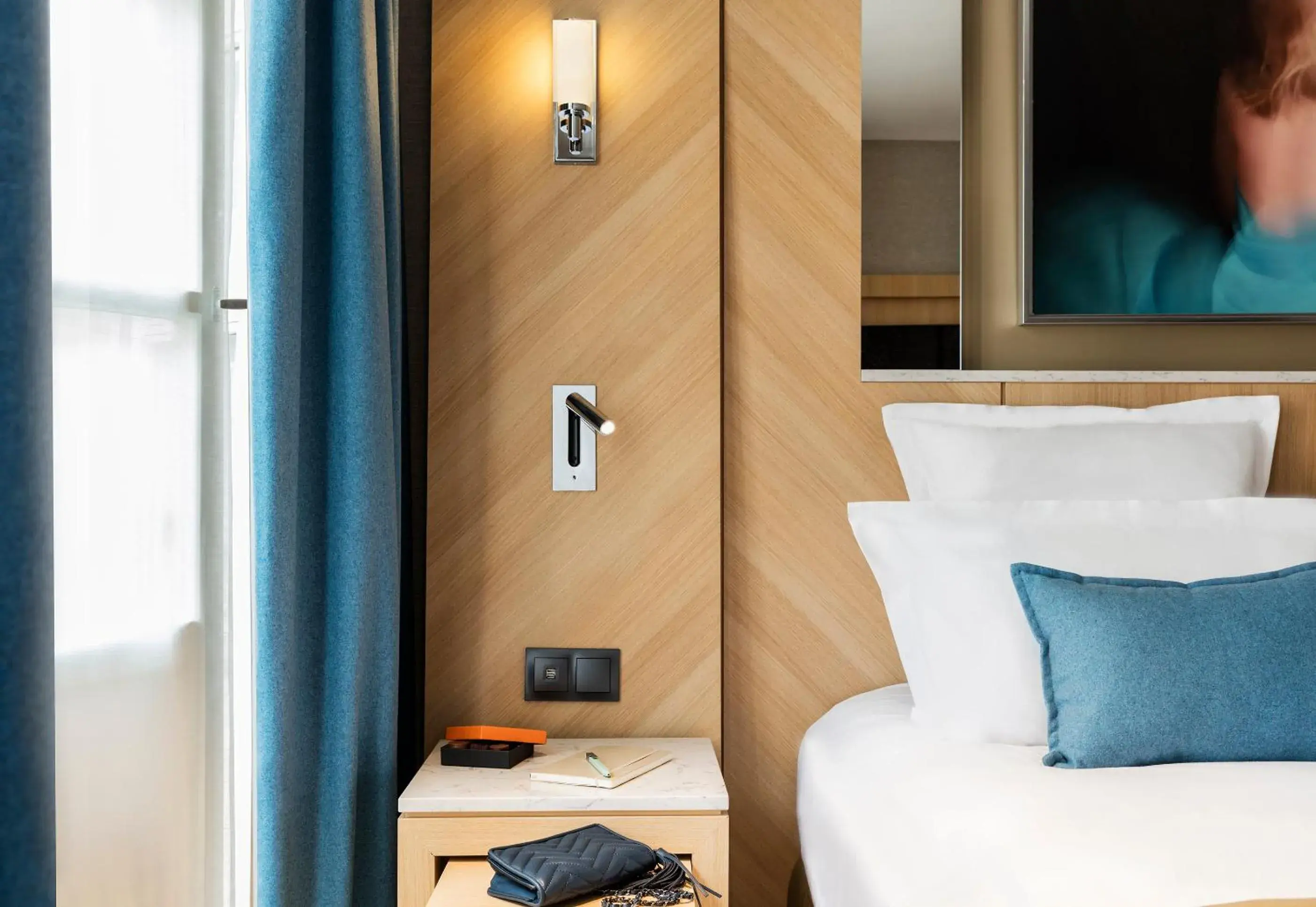 Decorative detail, Bed in Hotel Louvre Saint-Honoré Decorative detail, Bed in Hotel Louvre Saint-Honoré