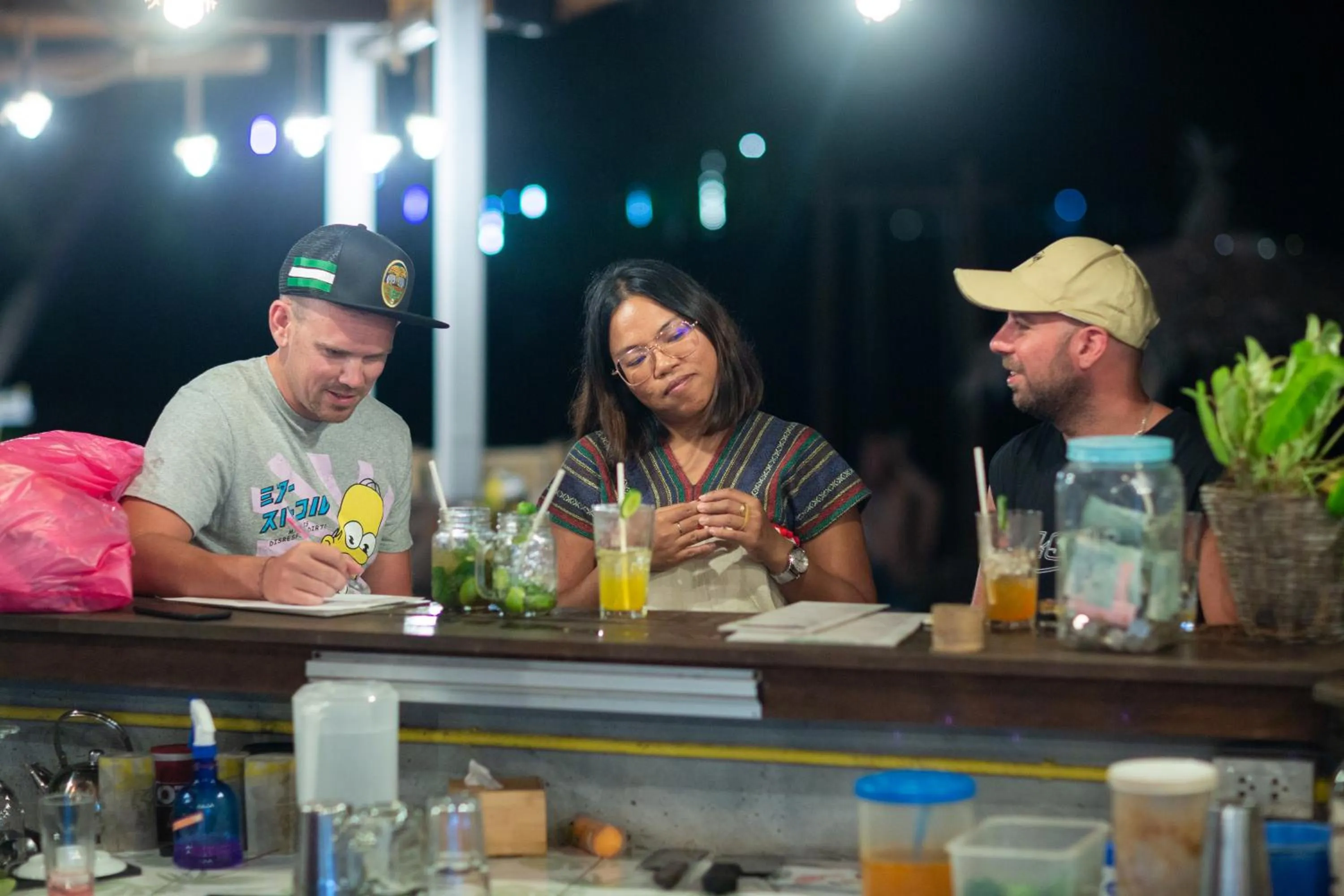 Night in Tiki Beach Koh Phangan Beach Restaurant Bar and Coworking