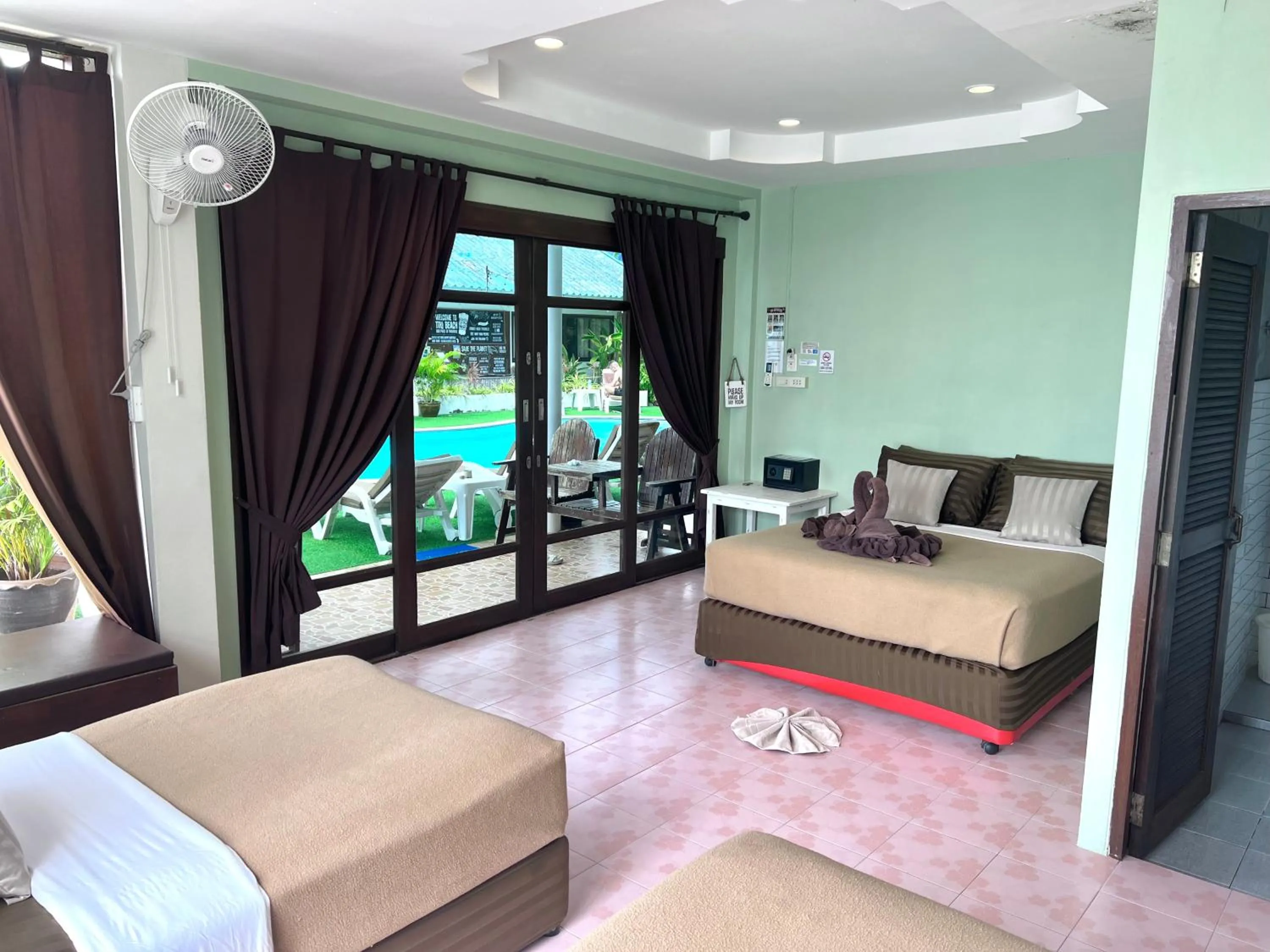 Bed in Tiki Beach Koh Phangan Beach Restaurant Bar and Coworking