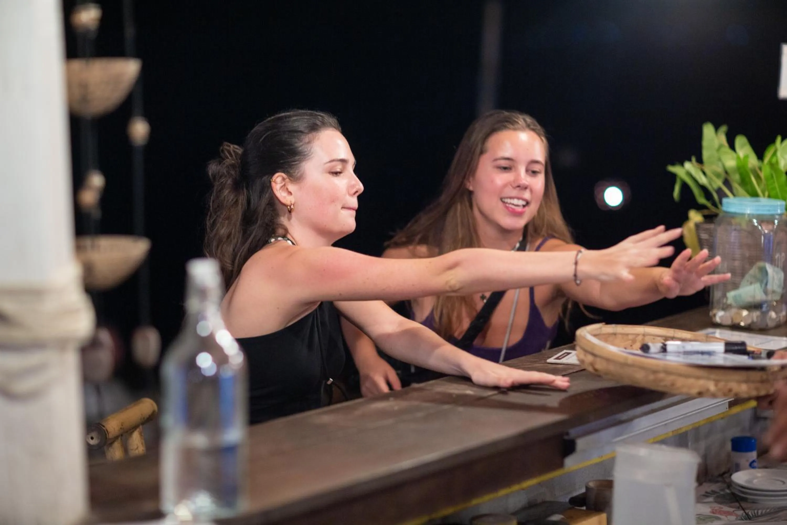 group of guests in Tiki Beach Koh Phangan Beach Restaurant Bar and Coworking