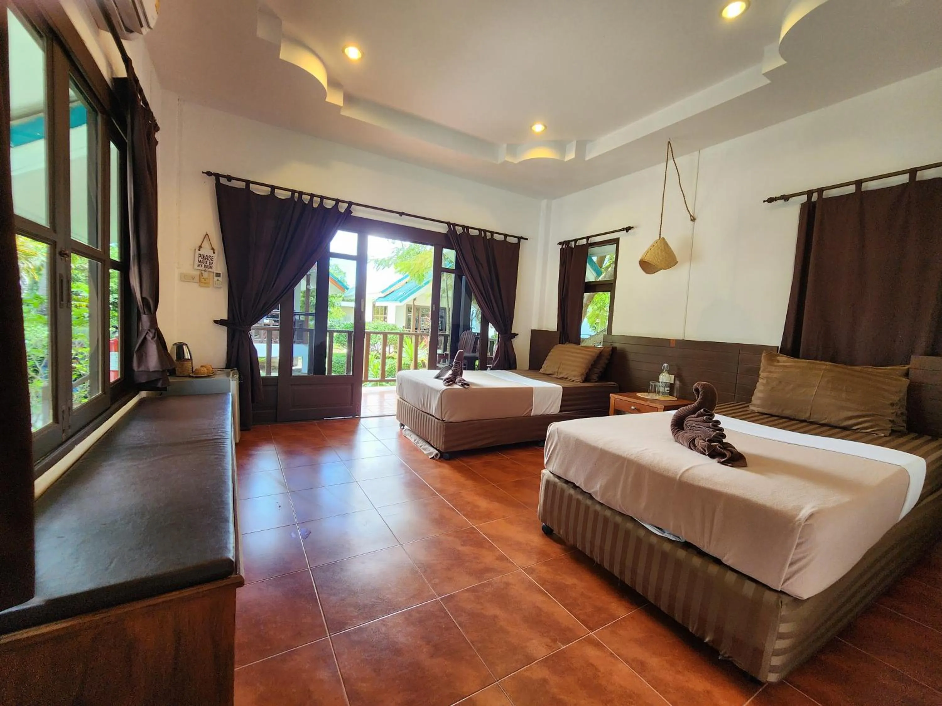 Bed in Tiki Beach Koh Phangan Beach Restaurant Bar and Coworking