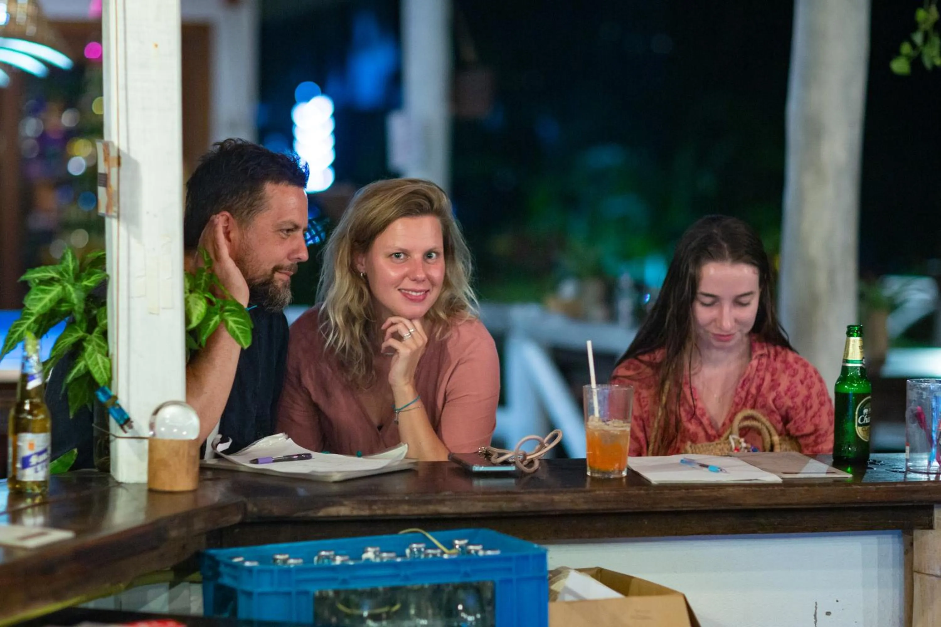 Night in Tiki Beach Koh Phangan Beach Restaurant Bar and Coworking