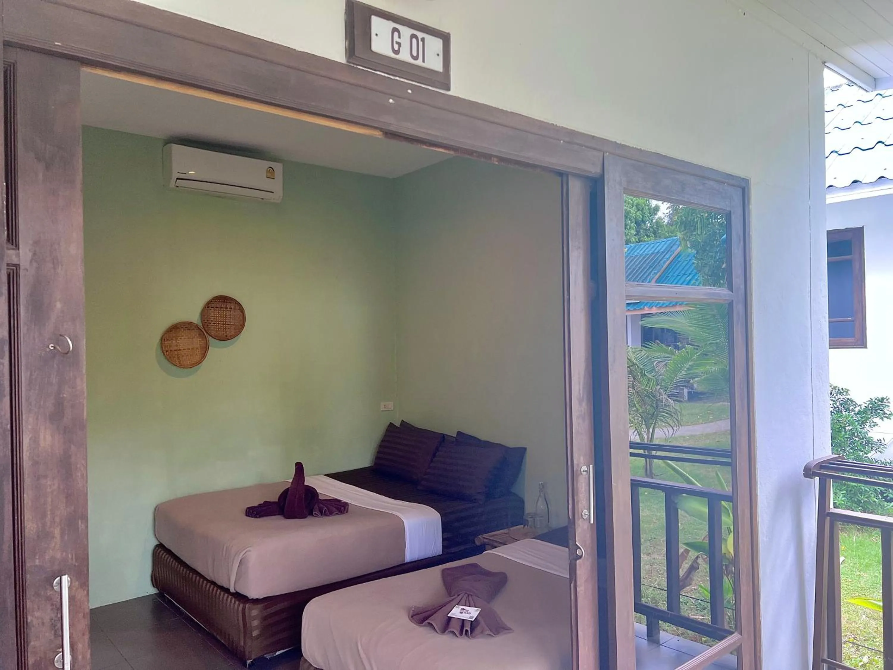 Bed in Tiki Beach Koh Phangan Beach Restaurant Bar and Coworking