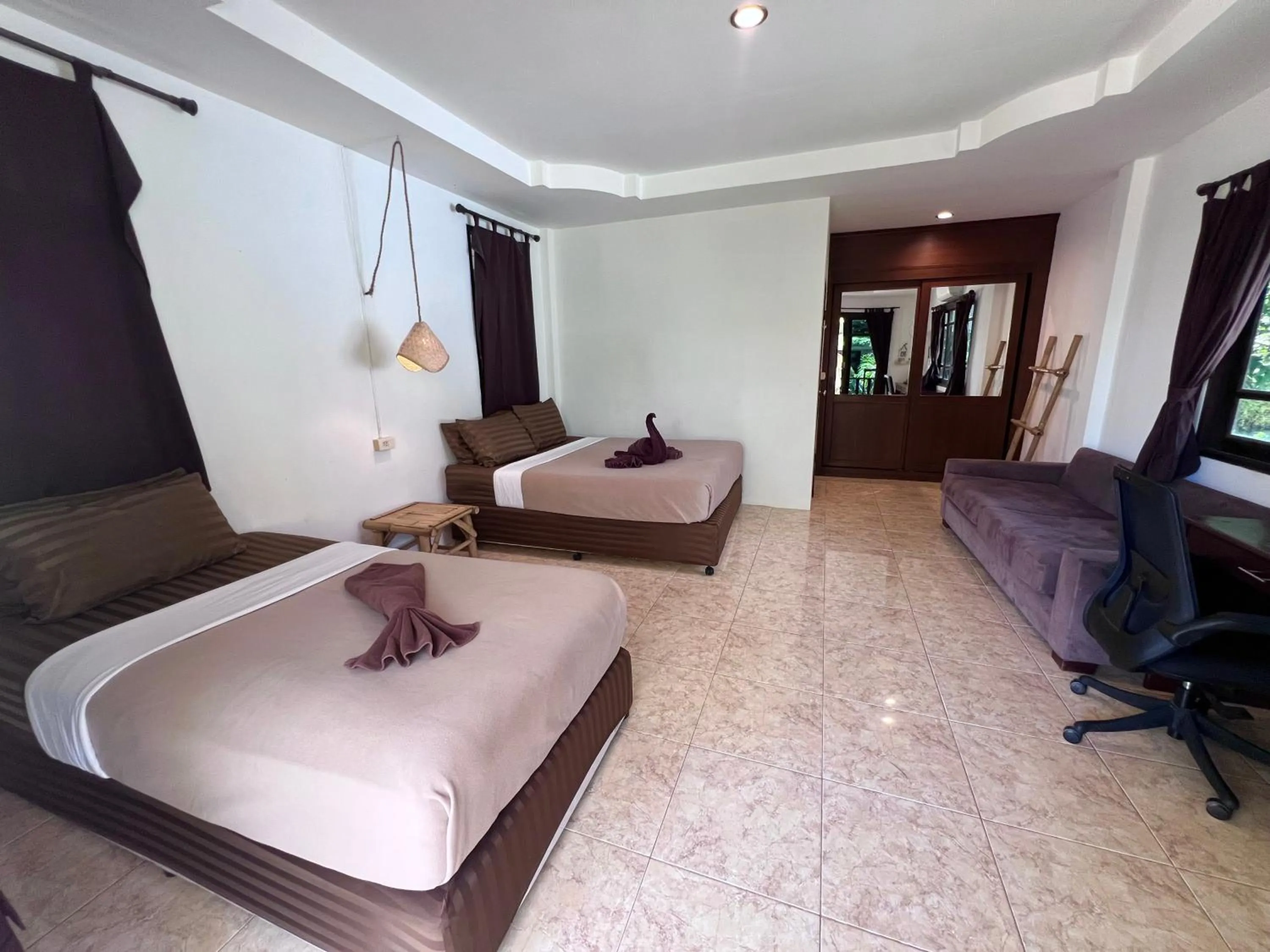 Bed in Tiki Beach Koh Phangan Beach Restaurant Bar and Coworking