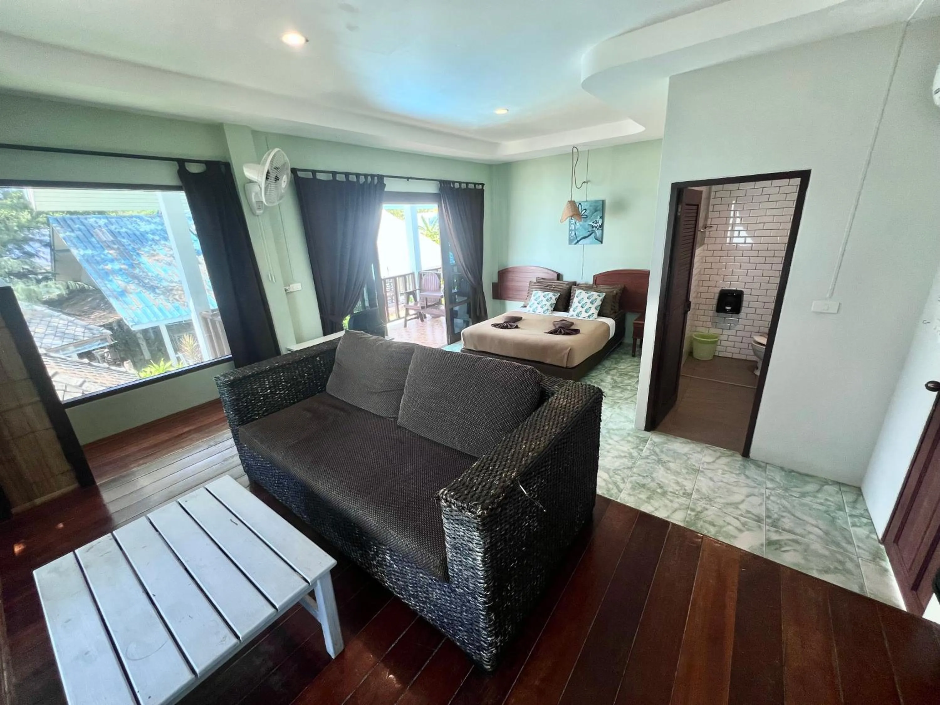 Bed in Tiki Beach Koh Phangan Beach Restaurant Bar and Coworking