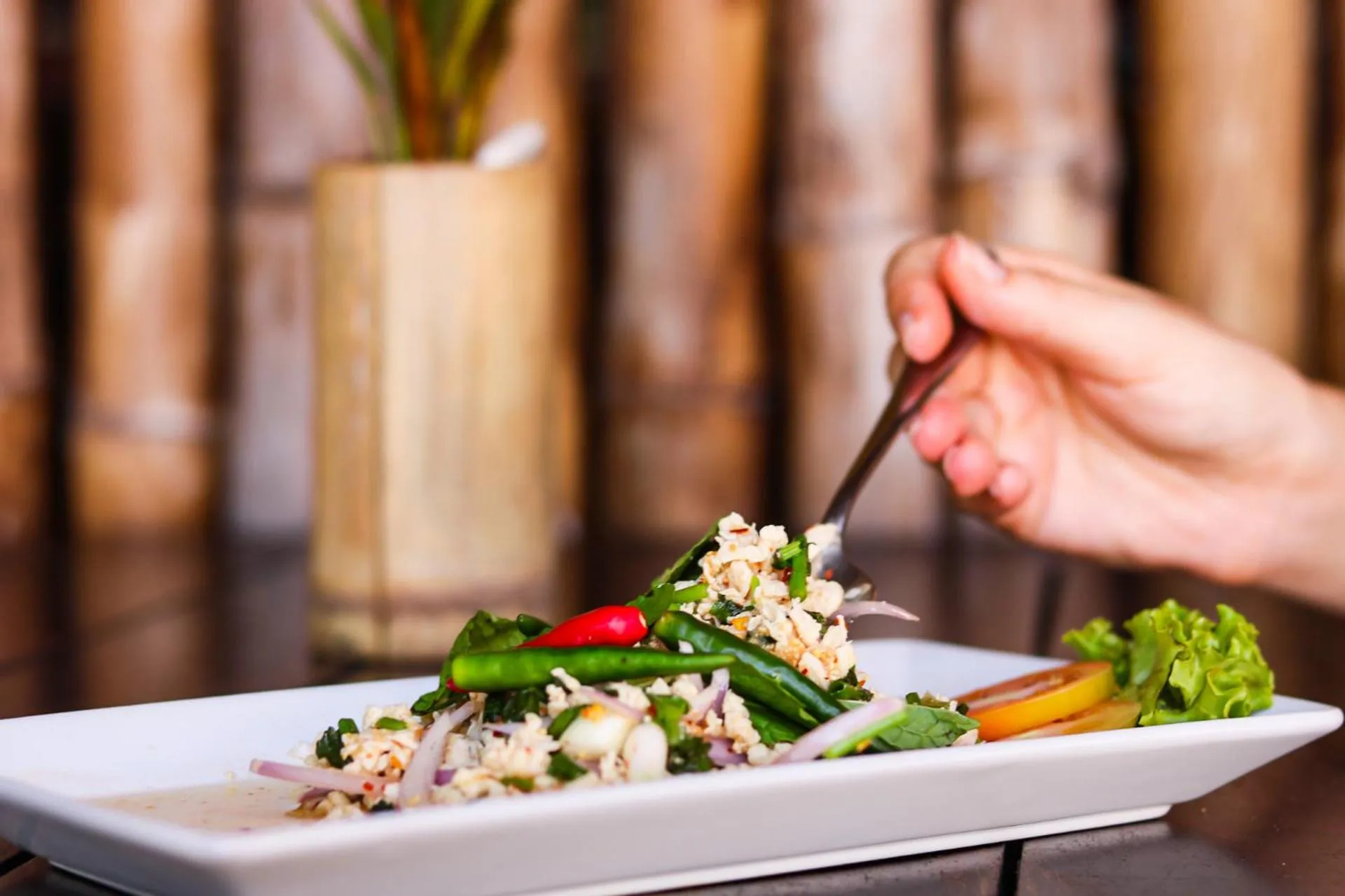 Food and drinks in Tiki Beach Koh Phangan Beach Restaurant Bar and Coworking