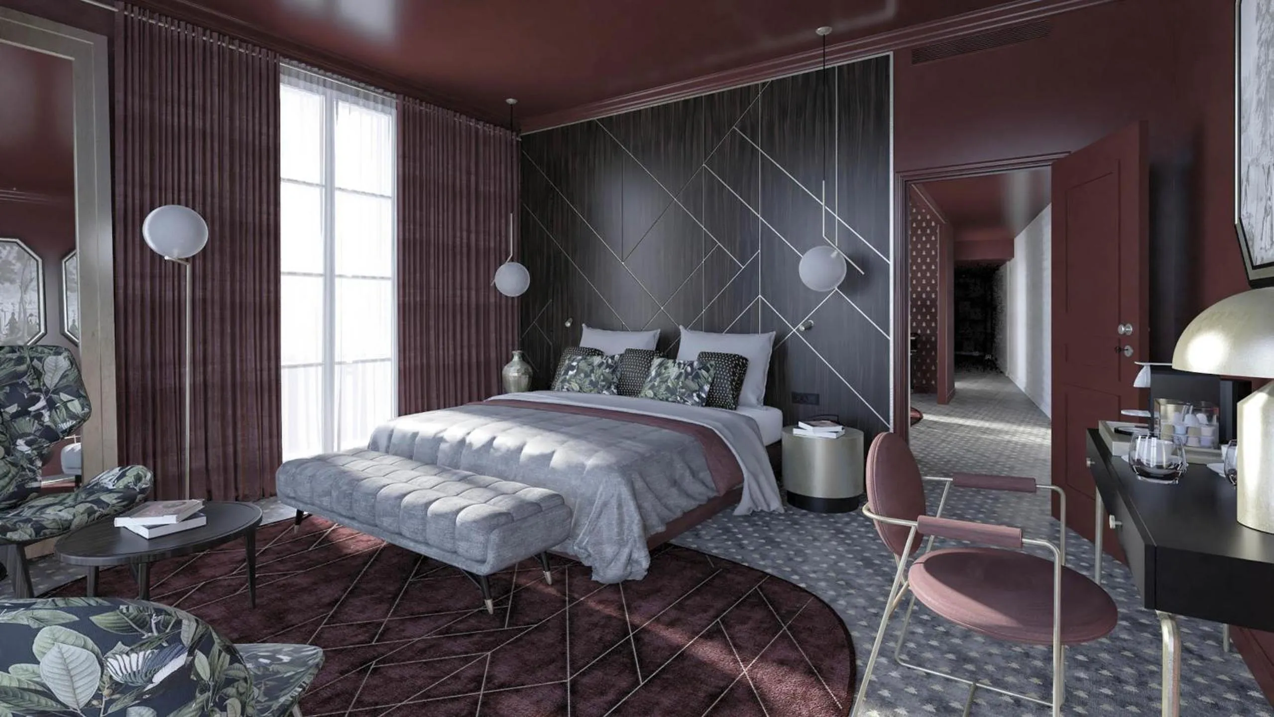 Photo of the whole room, Bed in Aigle Noir Hotel Fontainebleau - MGallery Collection